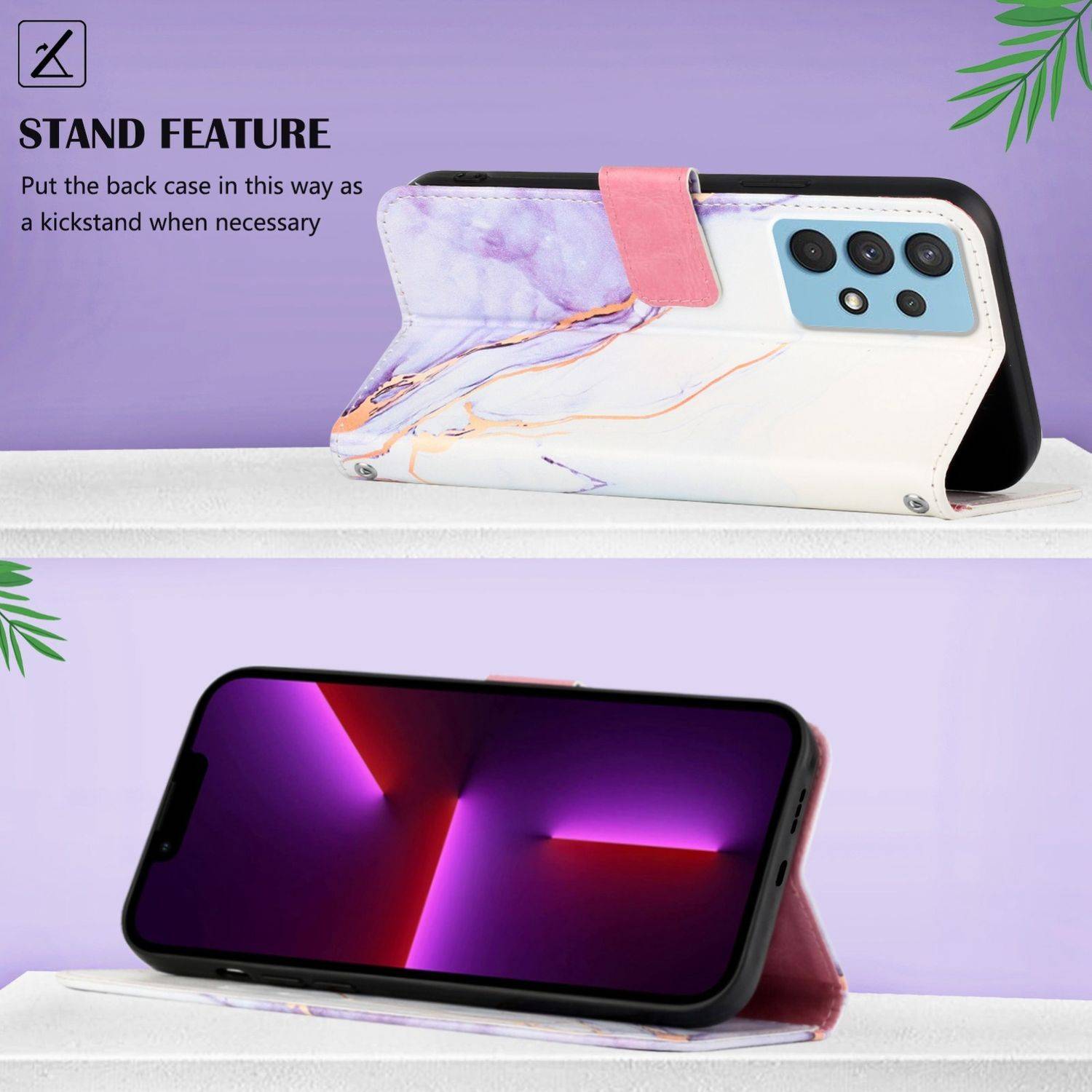 Hülle kompatibel mit Samsung Galaxy A33 5G Kunstleder Handyhülle - Handy Case Motiv 5