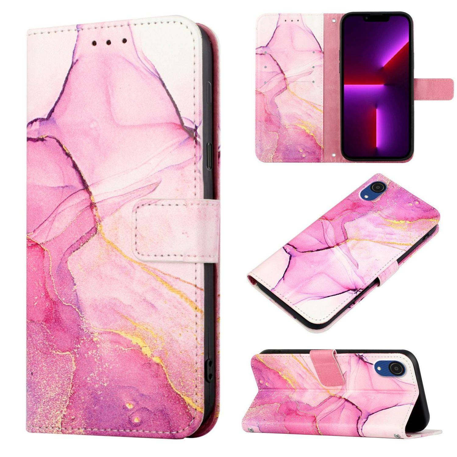 Hülle kompatibel mit Samsung Galaxy A03 Core Kunstleder Handyhülle - Handy Case Motiv 1