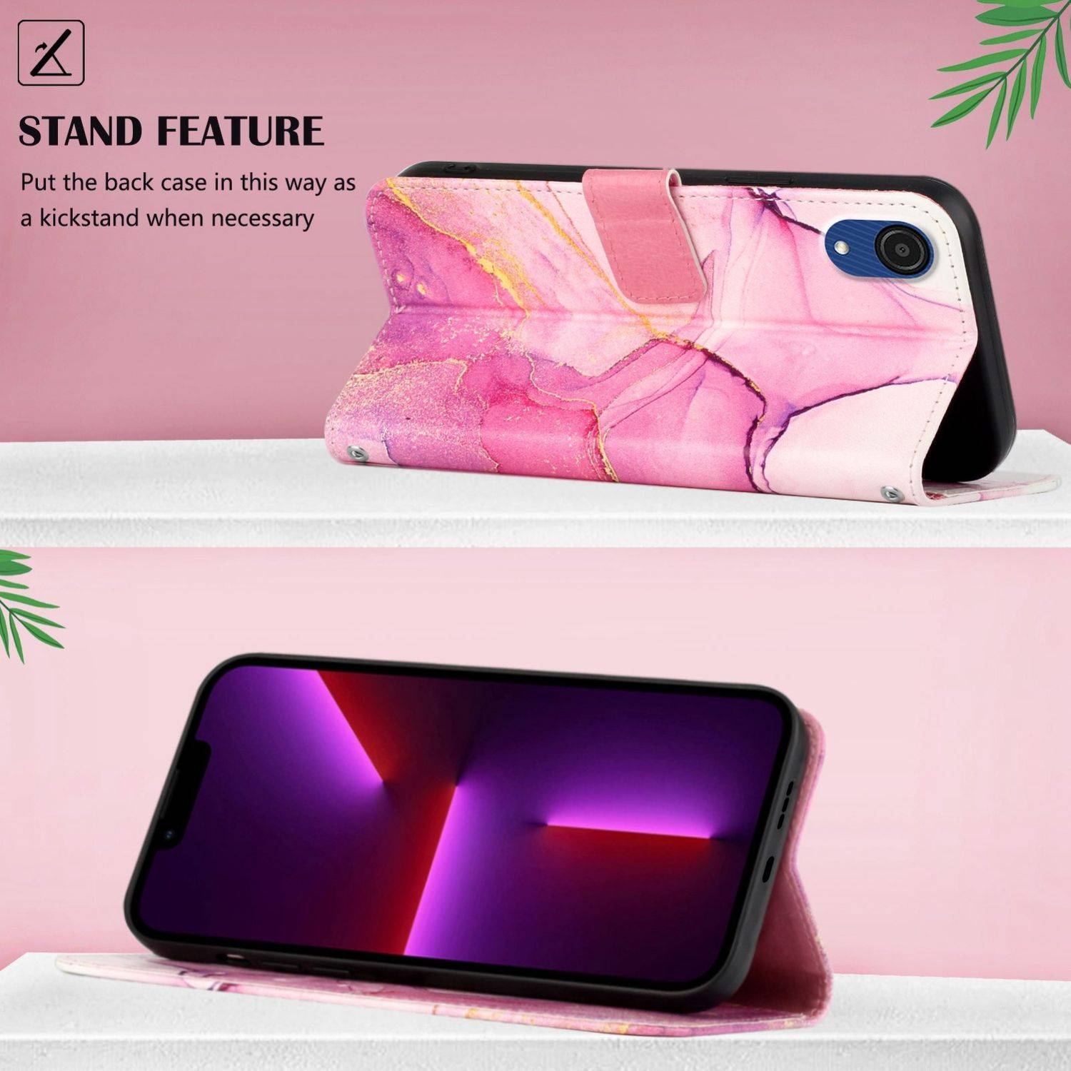 Hülle kompatibel mit Samsung Galaxy A03 Core Kunstleder Handyhülle - Handy Case Motiv 1