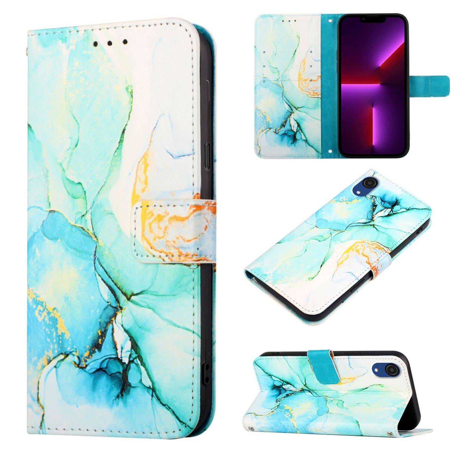 Hülle kompatibel mit Samsung Galaxy A03 Core Kunstleder Handyhülle - Handy Case Motiv 2