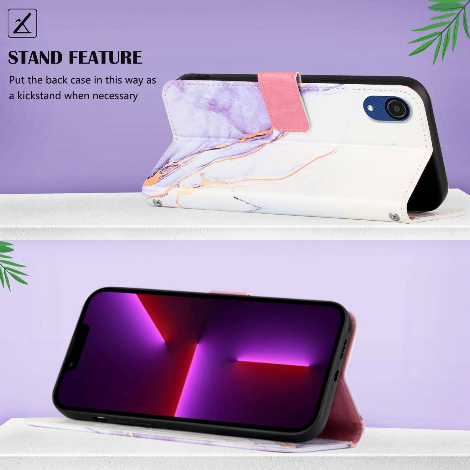 Hülle kompatibel mit Samsung Galaxy A03 Core Kunstleder Handyhülle - Handy Case Motiv 5