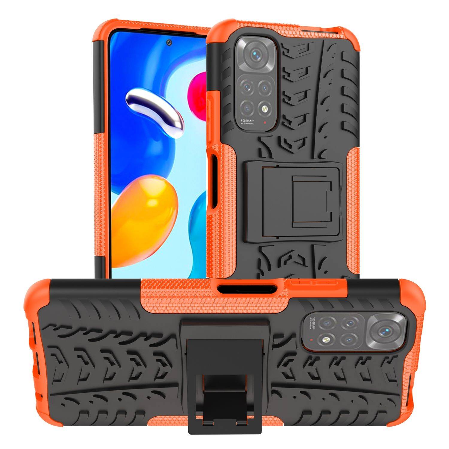 Hülle kompatibel mit Xiaomi Redmi Note 11 / Note 11S Global Kunststoff Soft Handyhülle - Handy Case Orange