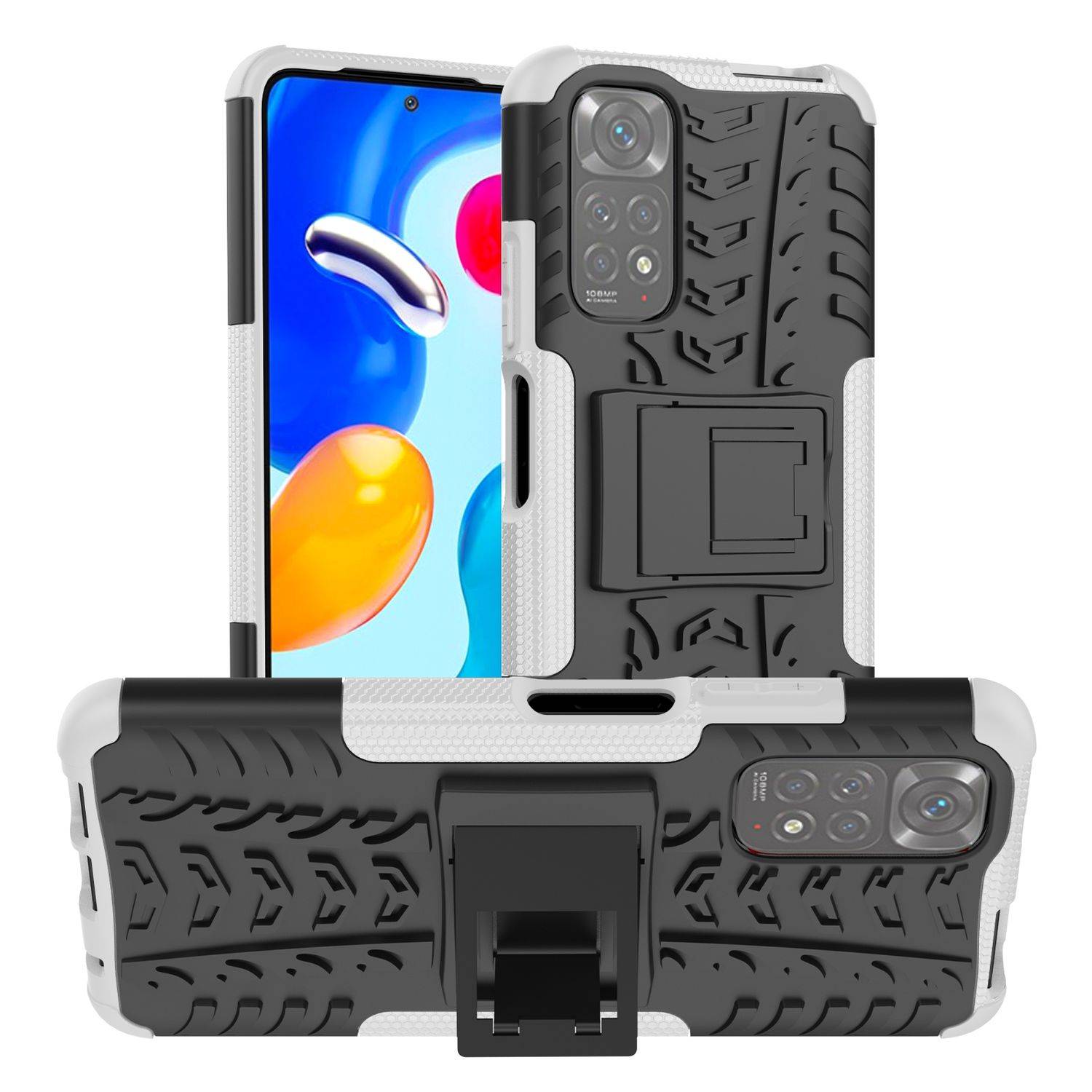 Hülle kompatibel mit Xiaomi Redmi Note 11 / Note 11S Global Kunststoff Soft Handyhülle - Handy Case Weiß
