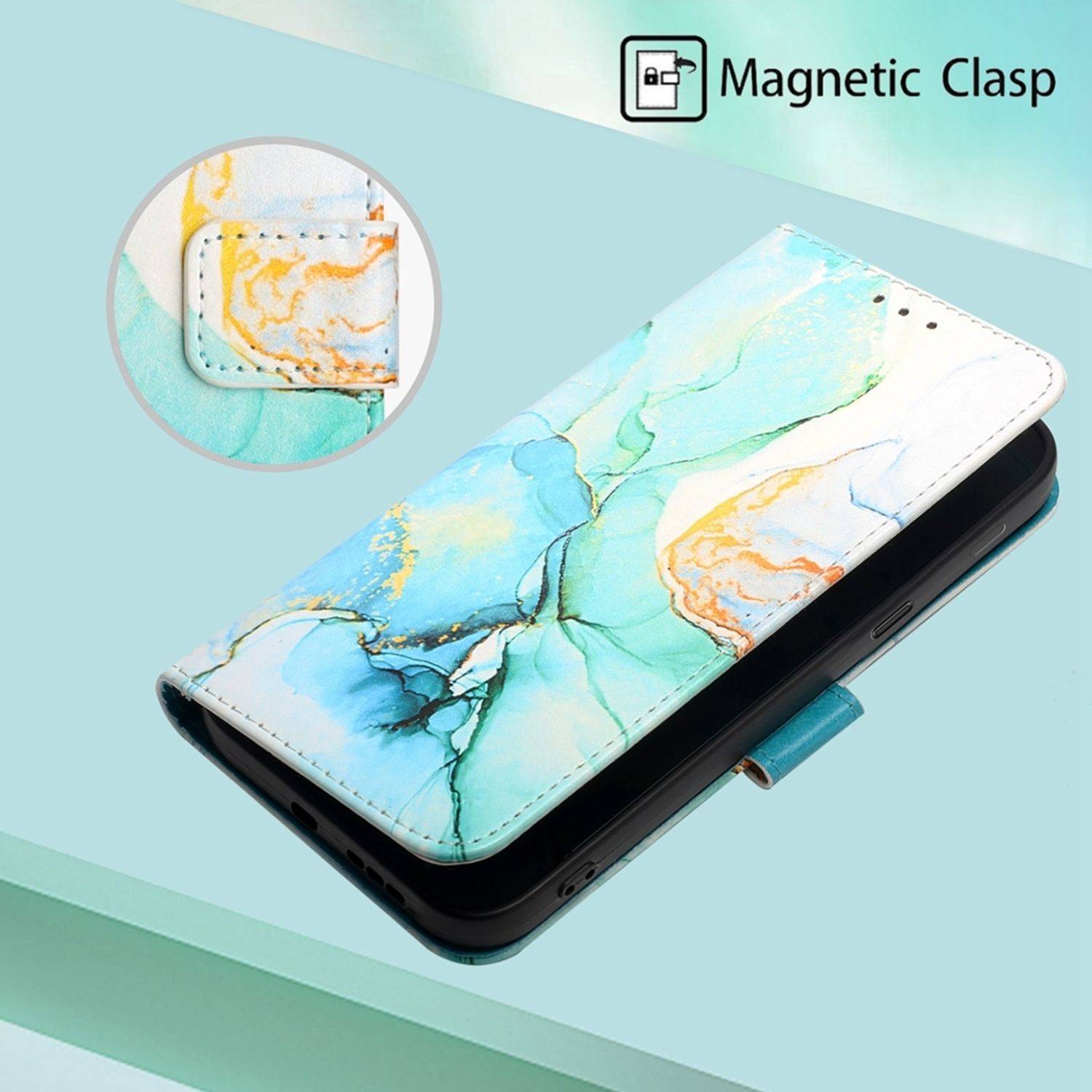 Hülle kompatibel mit Motorola Moto G22 Kunstleder Handyhülle - Handy Case Grün