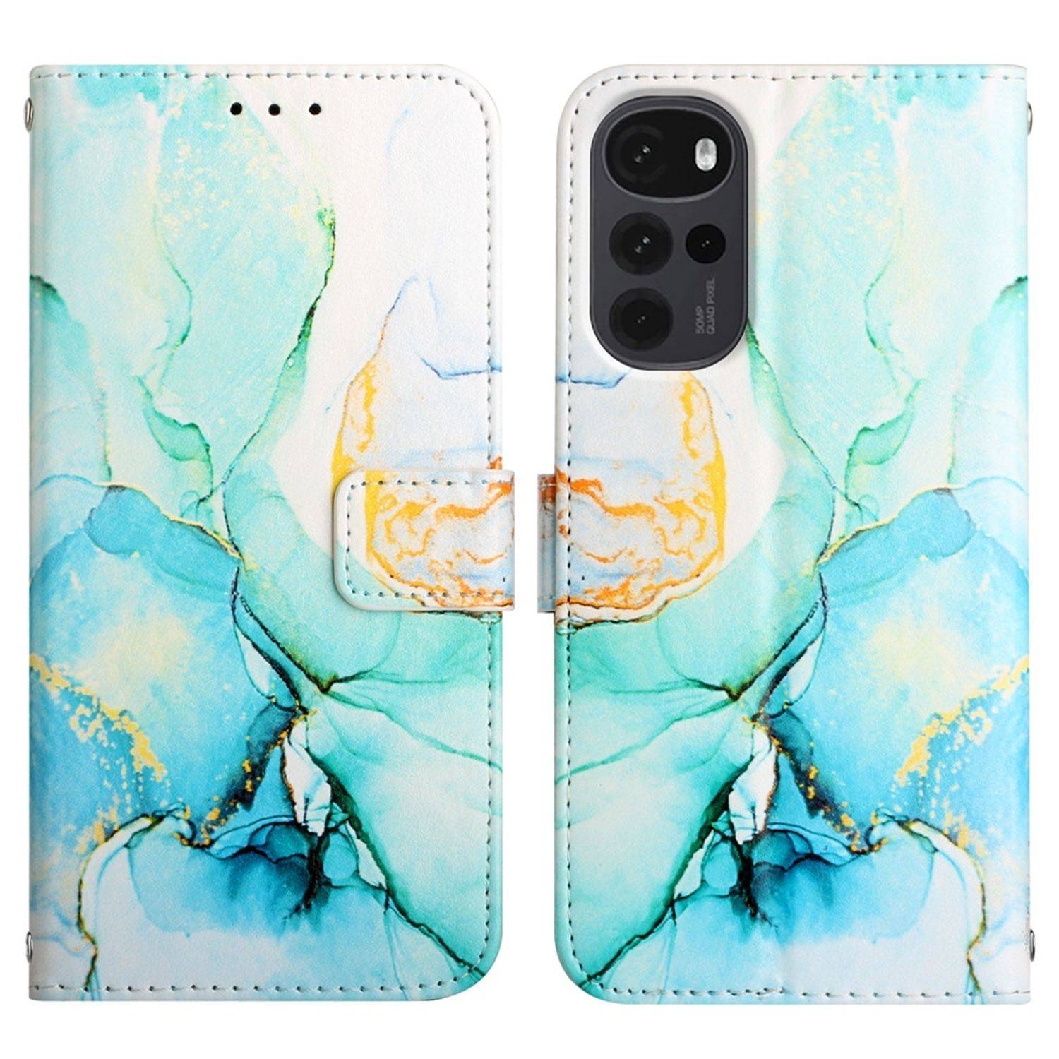 Hülle kompatibel mit Motorola Moto G22 Kunstleder Handyhülle - Handy Case Grün