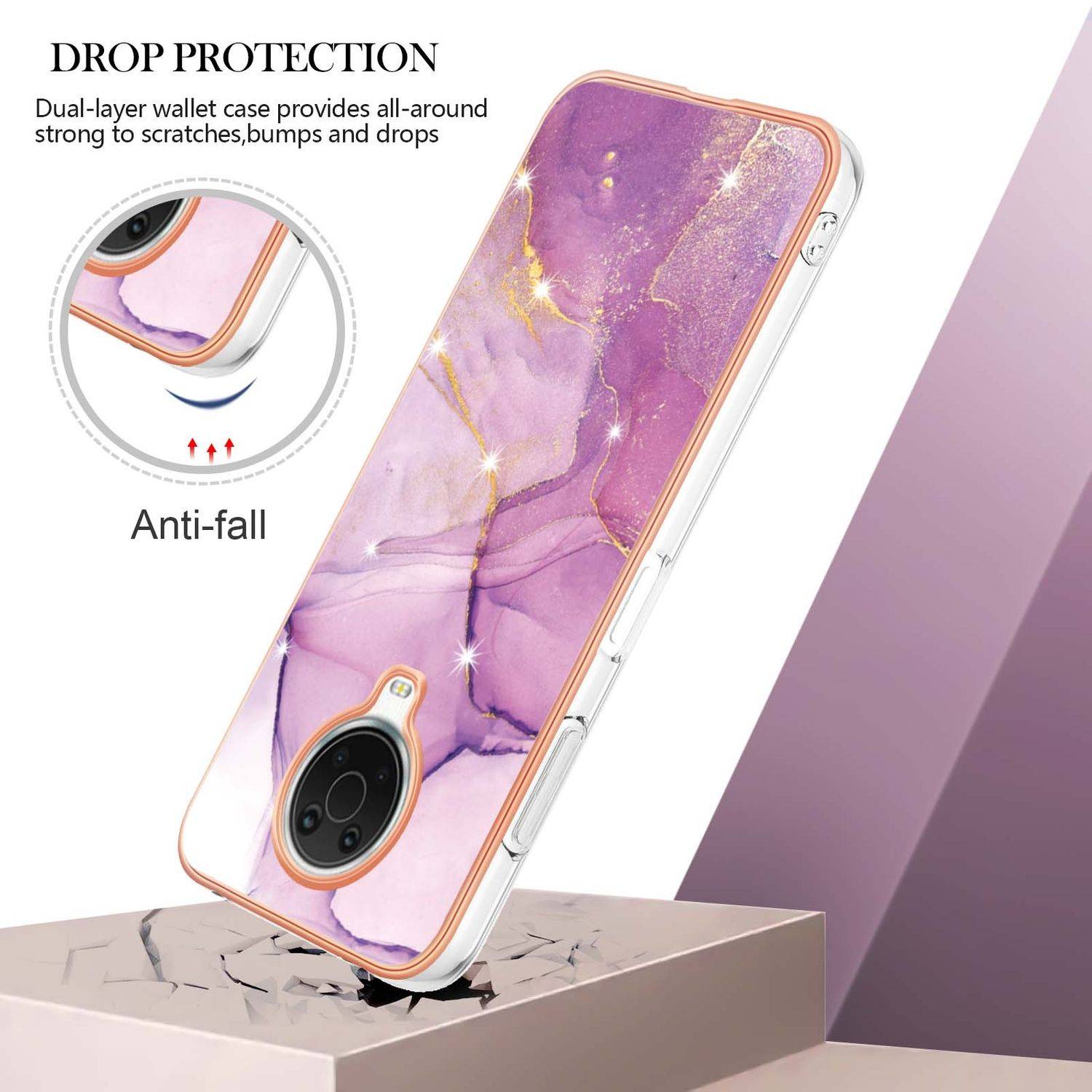 Hülle kompatibel mit Nokia G10 / G20 Kunststoff Soft Handyhülle - Handy Case Violett 1