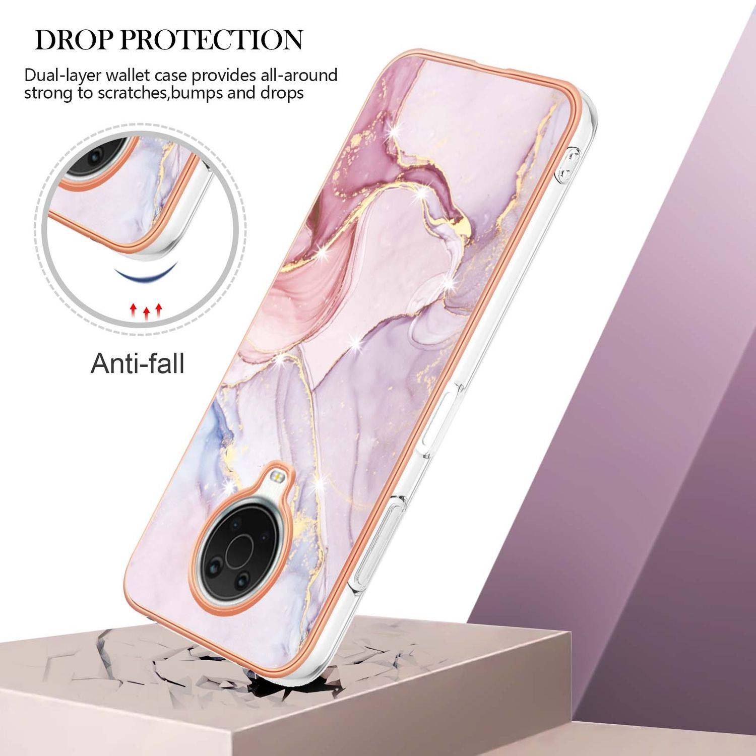 Hülle kompatibel mit Nokia G10 / G20 Kunststoff Soft Handyhülle - Handy Case Rose Gold