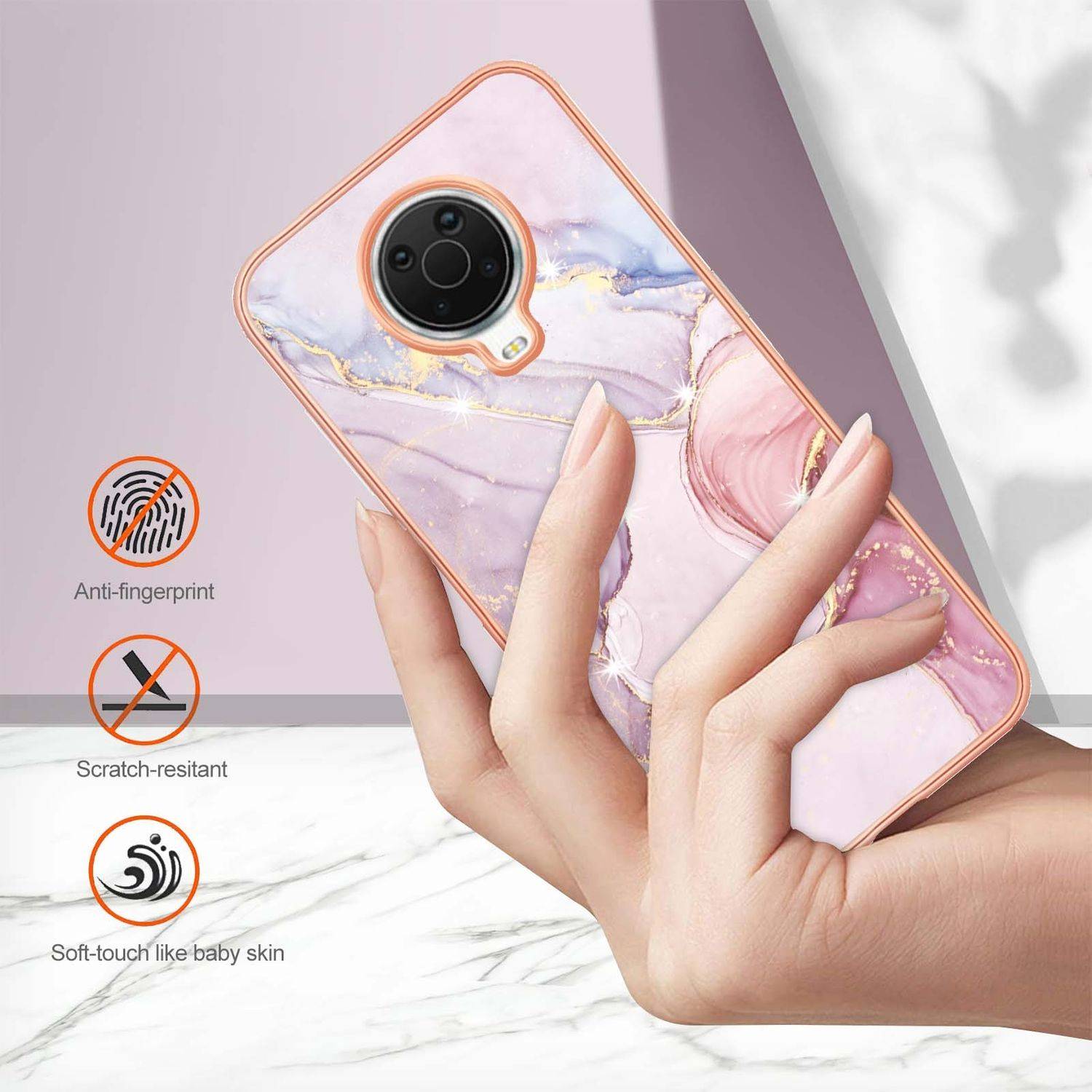 Hülle kompatibel mit Nokia G10 / G20 Kunststoff Soft Handyhülle - Handy Case Rose Gold