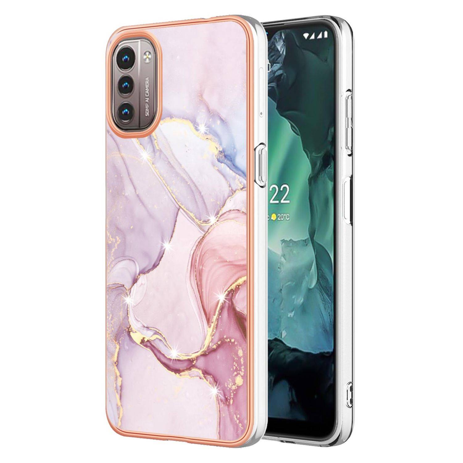 Hülle kompatibel mit Nokia G11 / G21 Kunststoff Soft Handyhülle - Handy Case Rose Gold