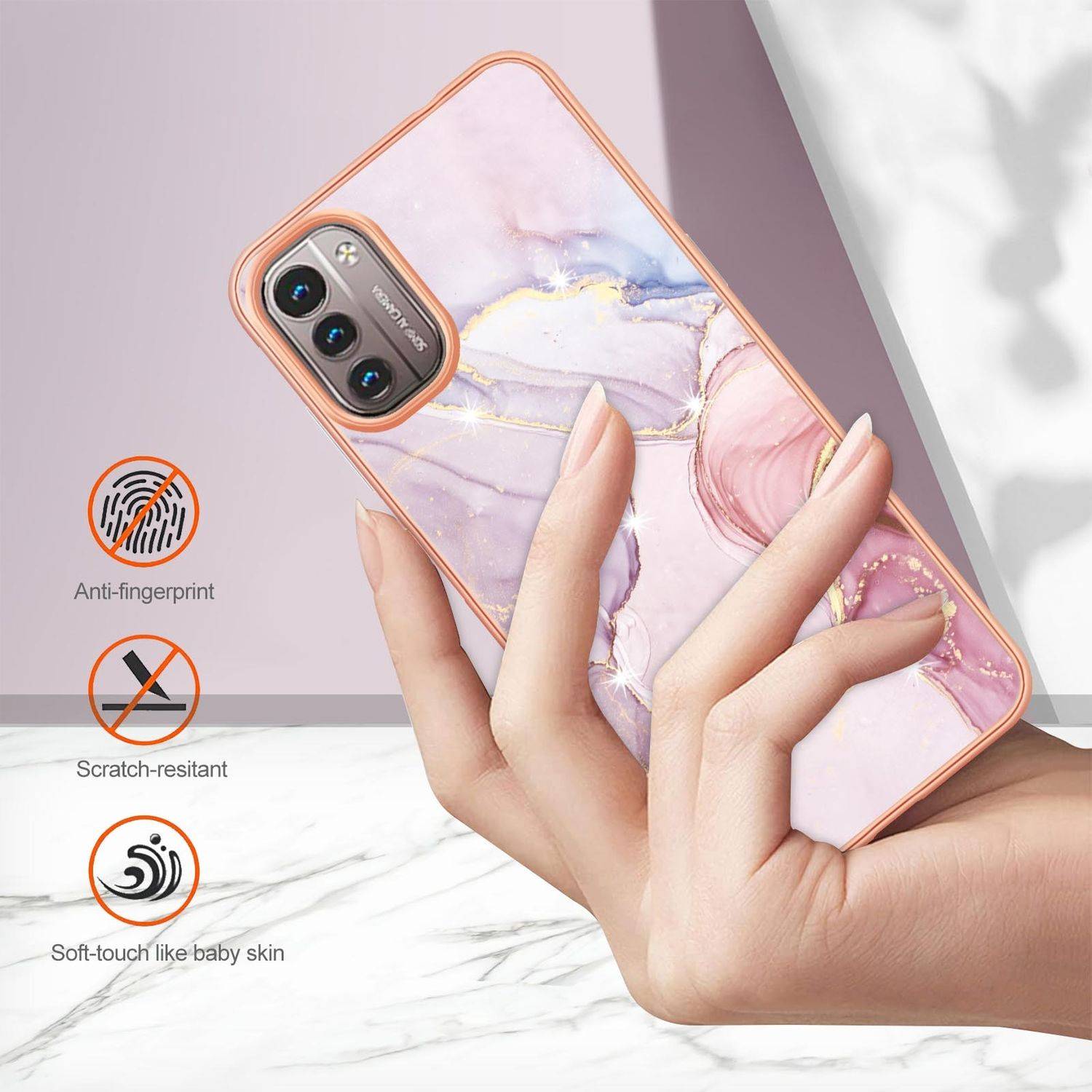 Hülle kompatibel mit Nokia G11 / G21 Kunststoff Soft Handyhülle - Handy Case Rose Gold
