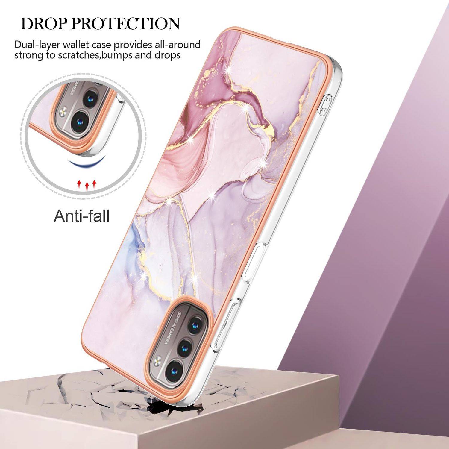 Hülle kompatibel mit Nokia G11 / G21 Kunststoff Soft Handyhülle - Handy Case Rose Gold