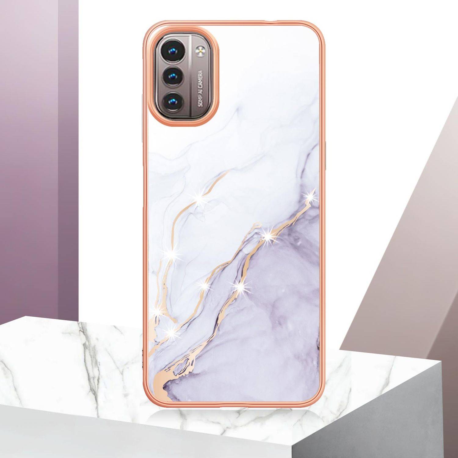 Hülle kompatibel mit Nokia G11 / G21 Kunststoff Soft Handyhülle - Handy Case Weiß