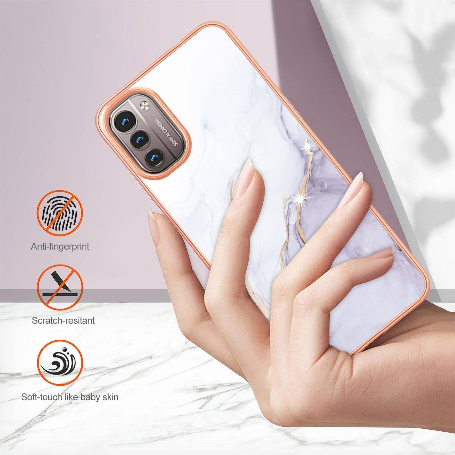 Hülle kompatibel mit Nokia G11 / G21 Kunststoff Soft Handyhülle - Handy Case Weiß
