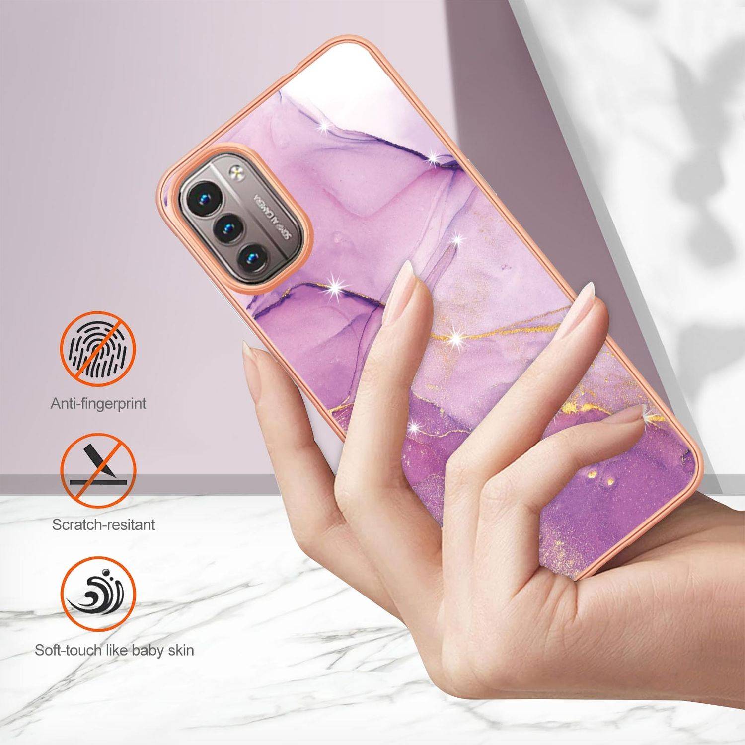 Hülle kompatibel mit Nokia G11 / G21 Kunststoff Soft Handyhülle - Handy Case Violett 1