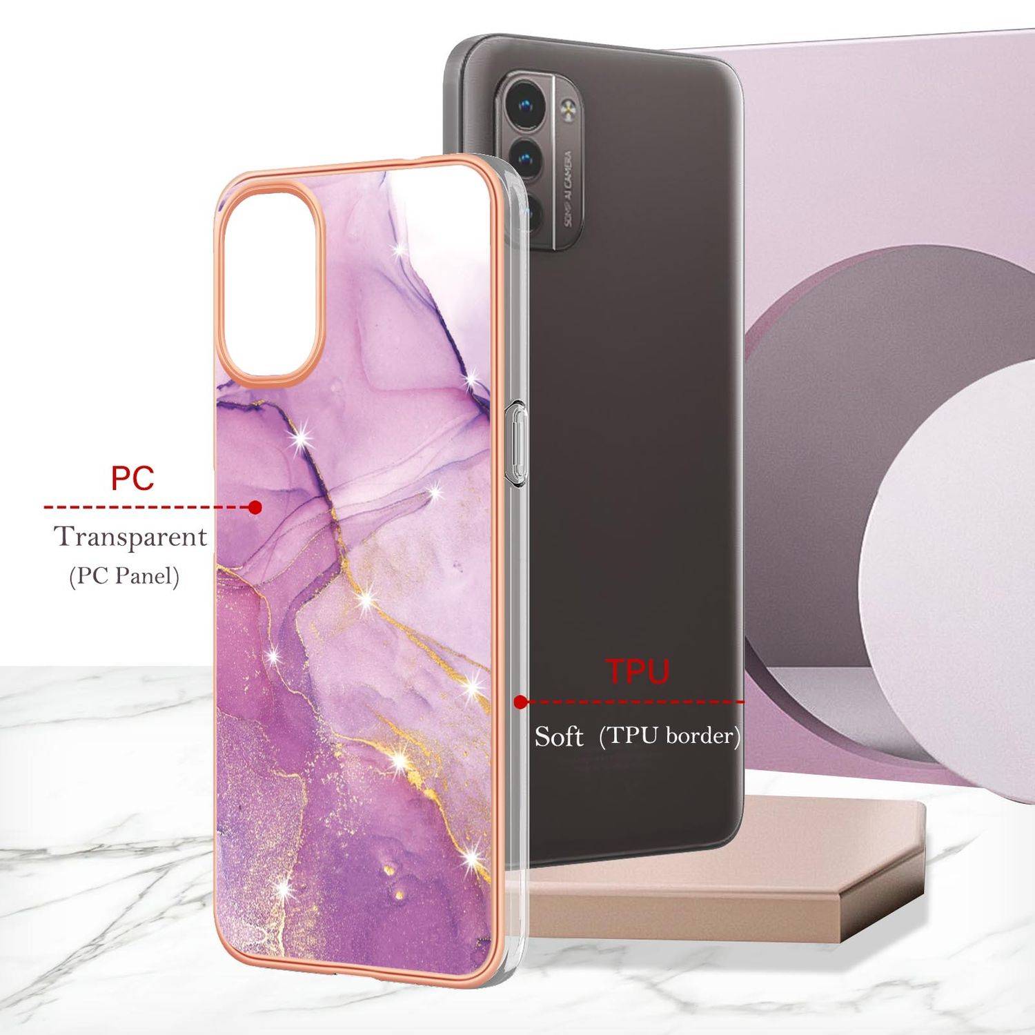 Hülle kompatibel mit Nokia G11 / G21 Kunststoff Soft Handyhülle - Handy Case Violett 1