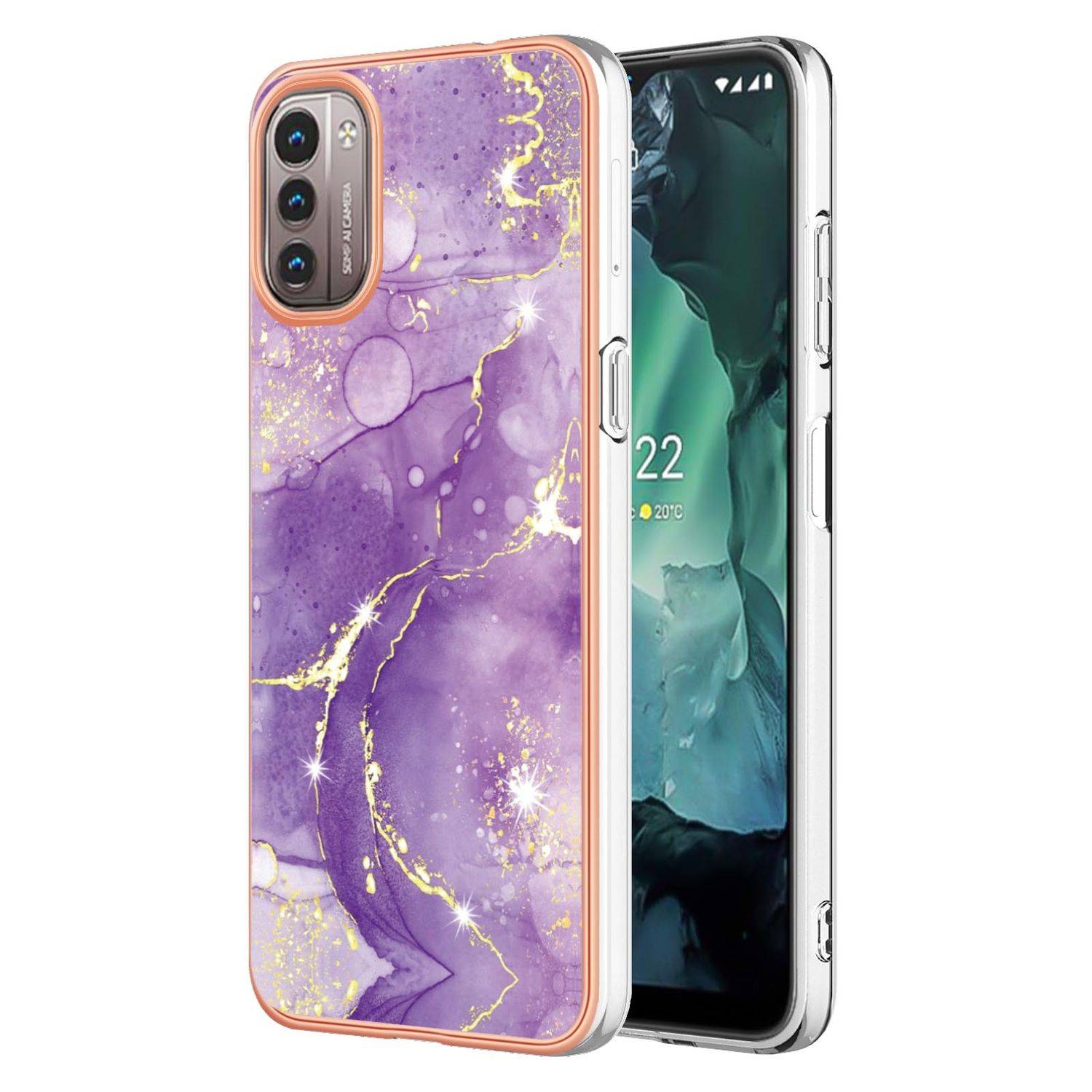 Hülle kompatibel mit Nokia G11 / G21 Kunststoff Soft Handyhülle - Handy Case Violett 2
