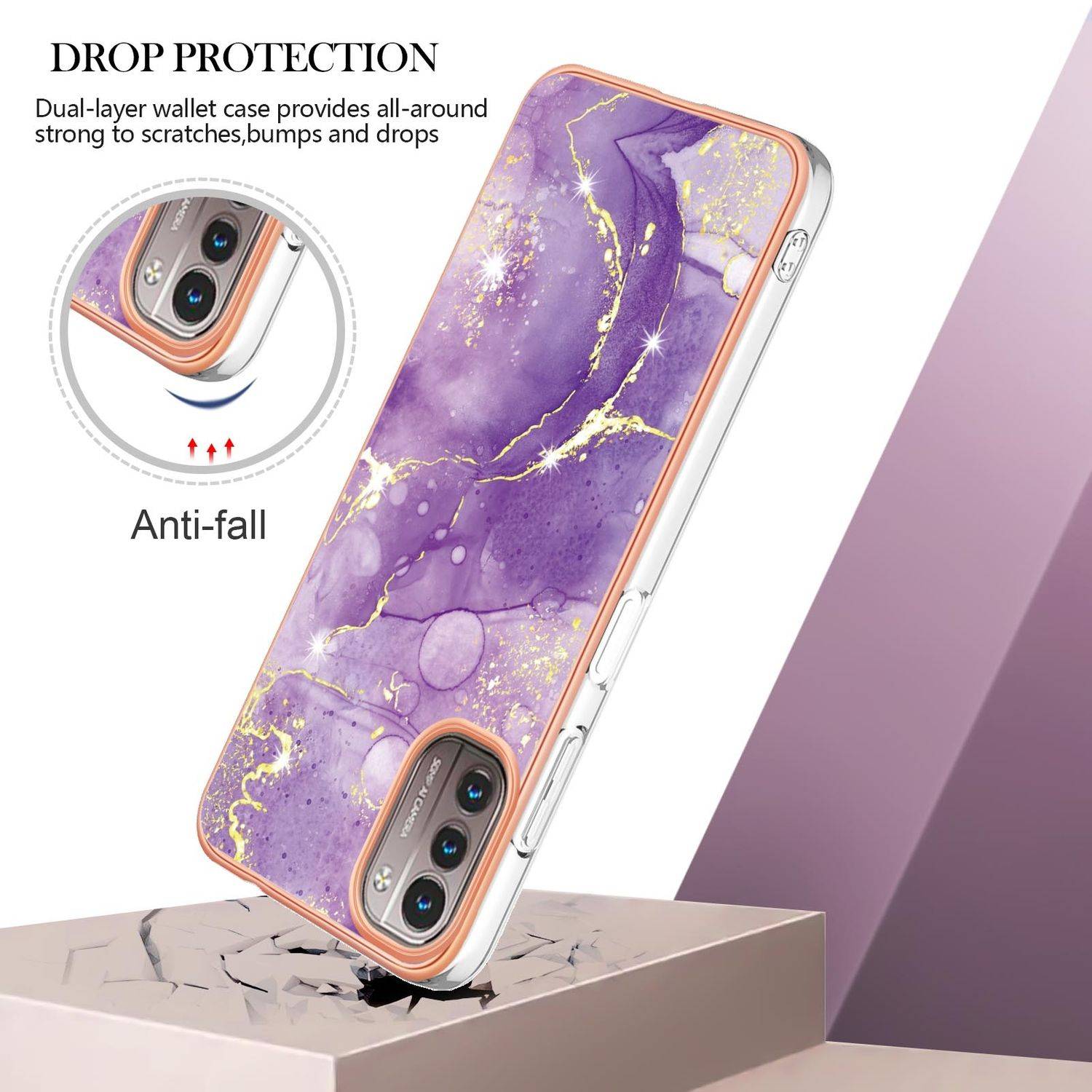 Hülle kompatibel mit Nokia G11 / G21 Kunststoff Soft Handyhülle - Handy Case Violett 2