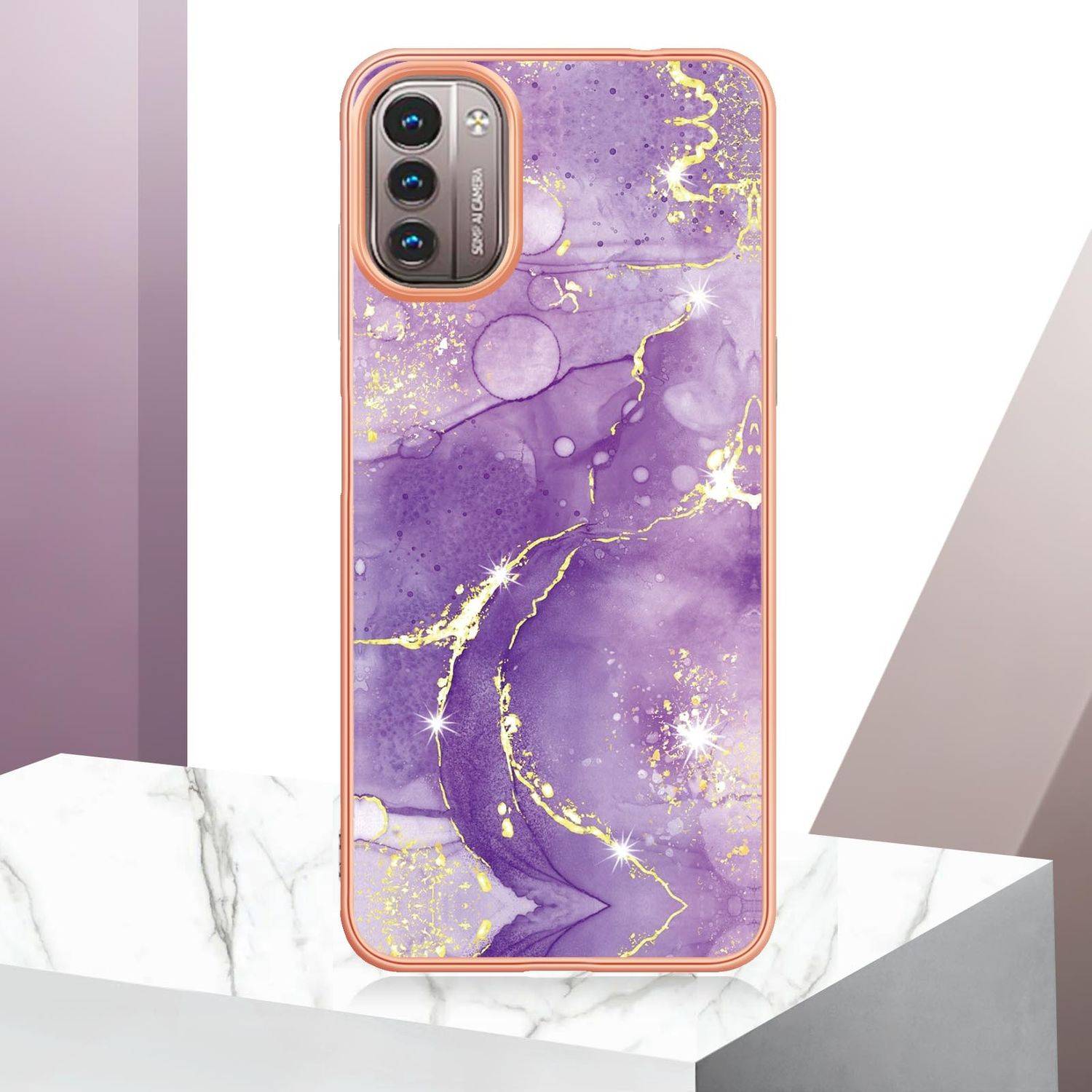 Hülle kompatibel mit Nokia G11 / G21 Kunststoff Soft Handyhülle - Handy Case Violett 2