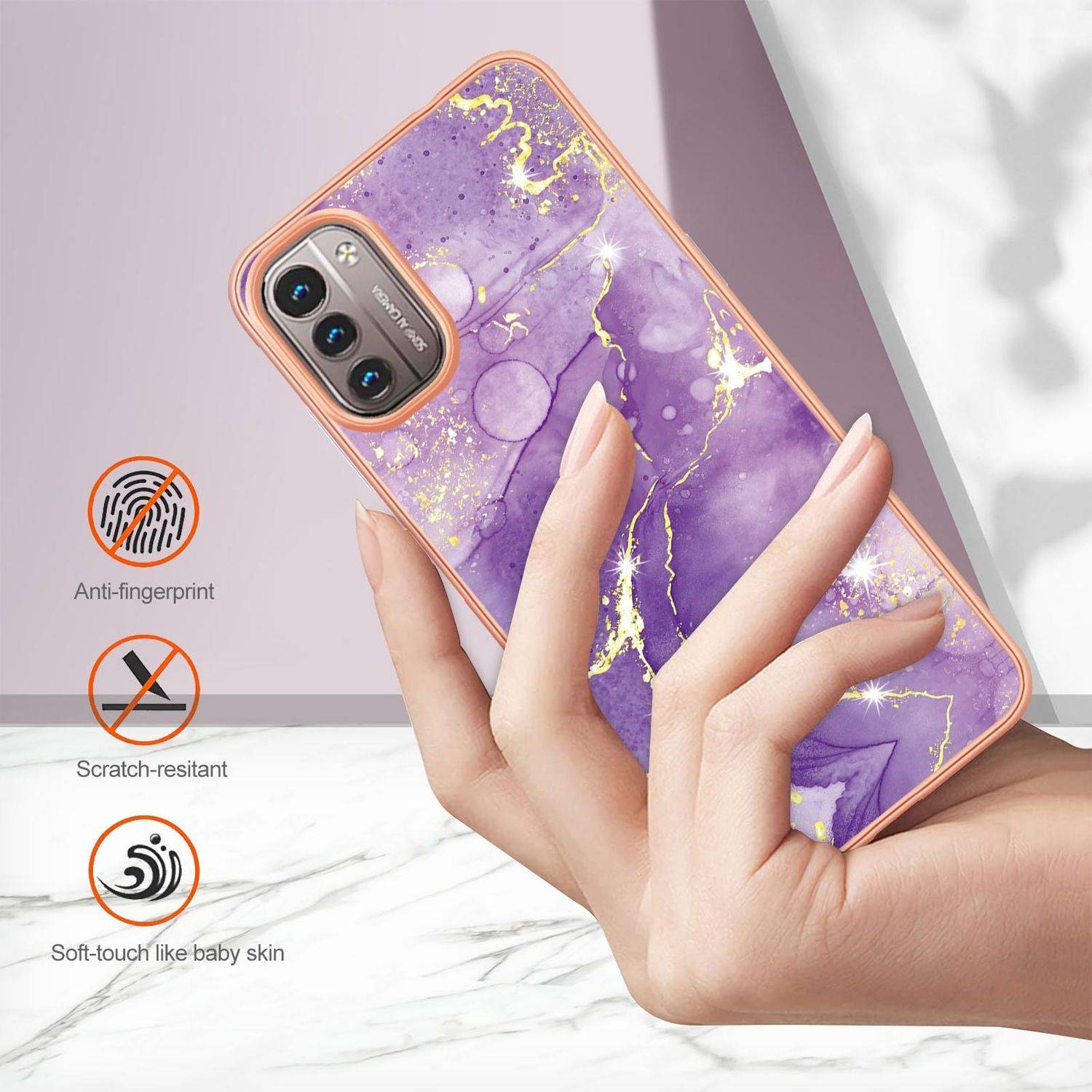 Hülle kompatibel mit Nokia G11 / G21 Kunststoff Soft Handyhülle - Handy Case Violett 2