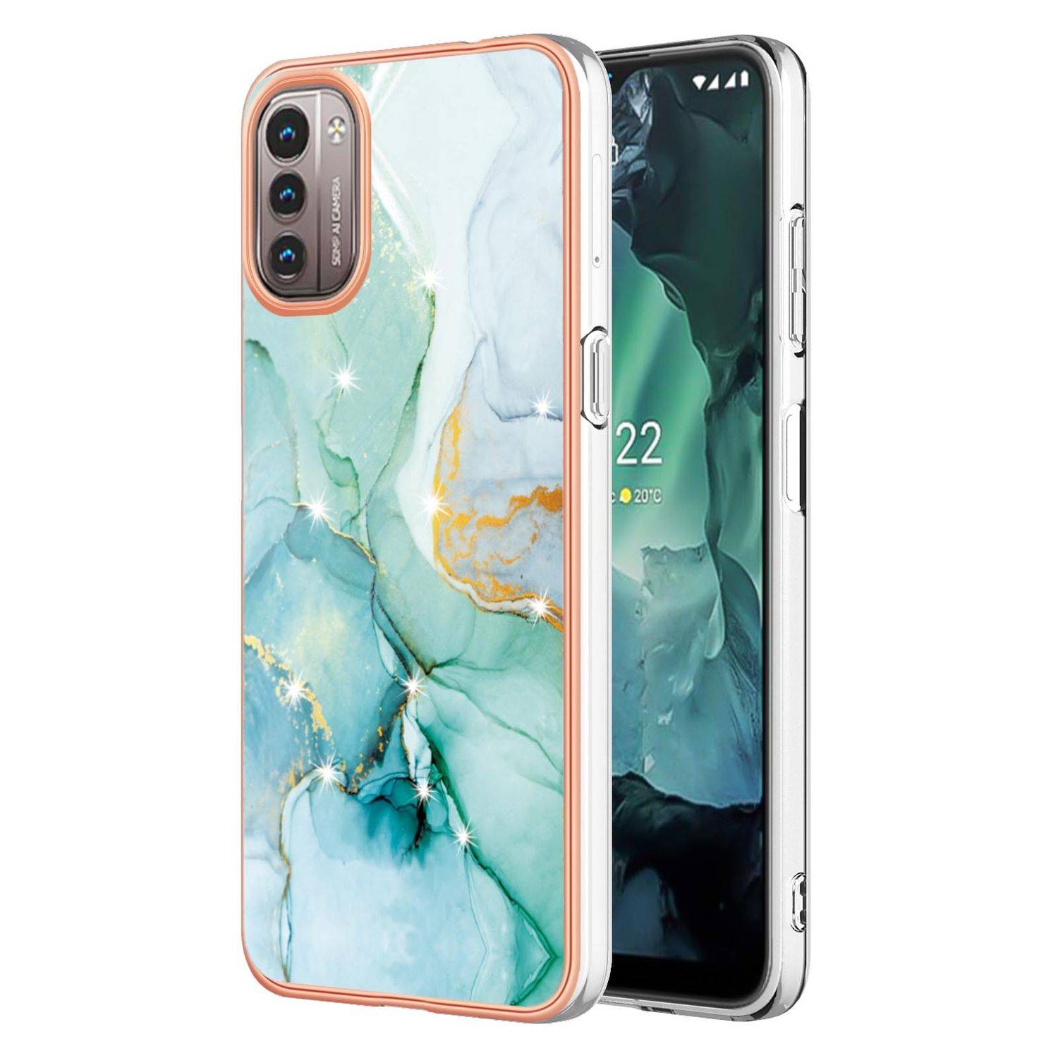 Hülle kompatibel mit Nokia G11 / G21 Kunststoff Soft Handyhülle - Handy Case Grün 3