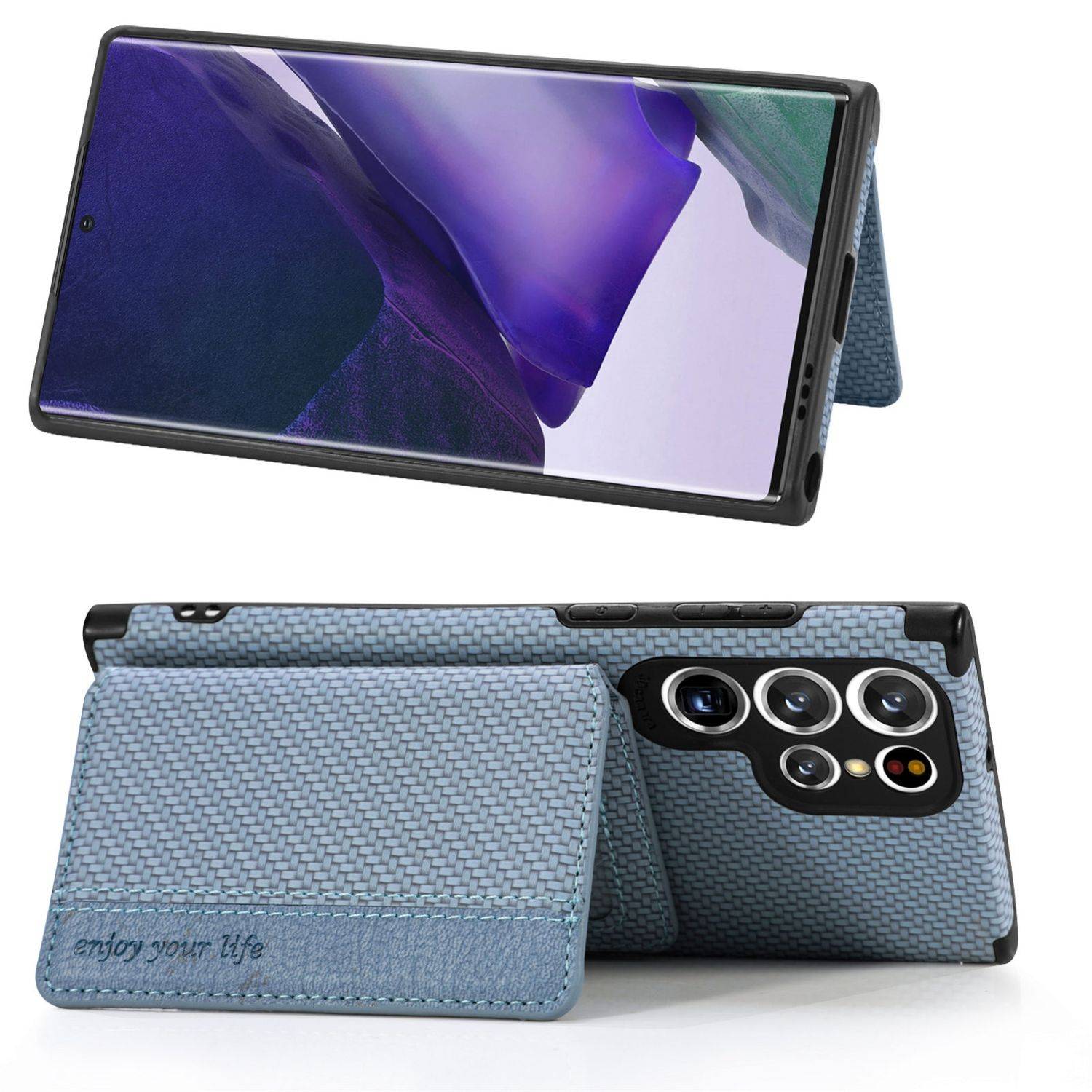 Hülle kompatibel mit Samsung Galaxy S22 Ultra 5G Kunststoff Soft Handyhülle - Handy Case Blau