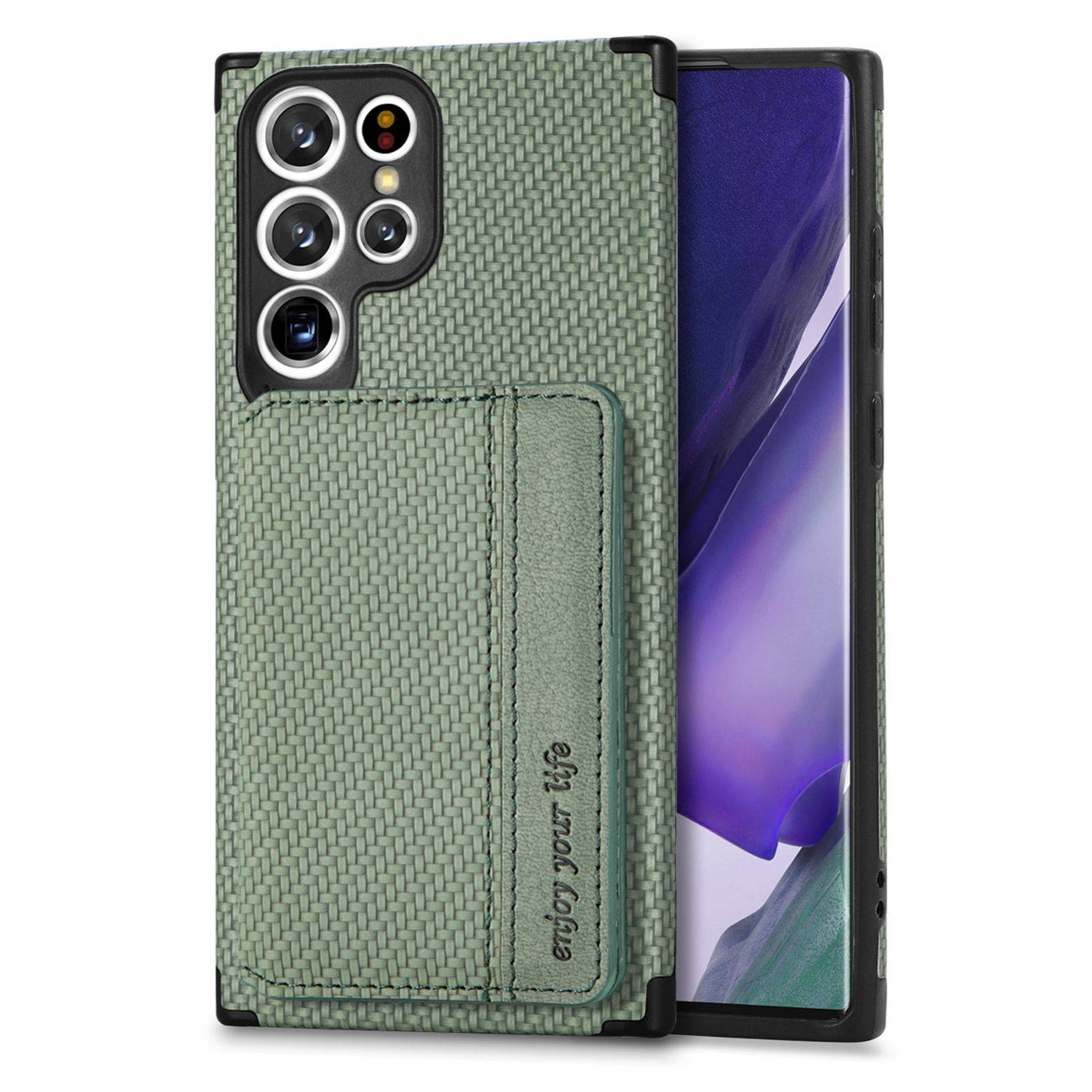 Hülle kompatibel mit Samsung Galaxy S22 Ultra 5G Kunststoff Soft Handyhülle - Handy Case Grün