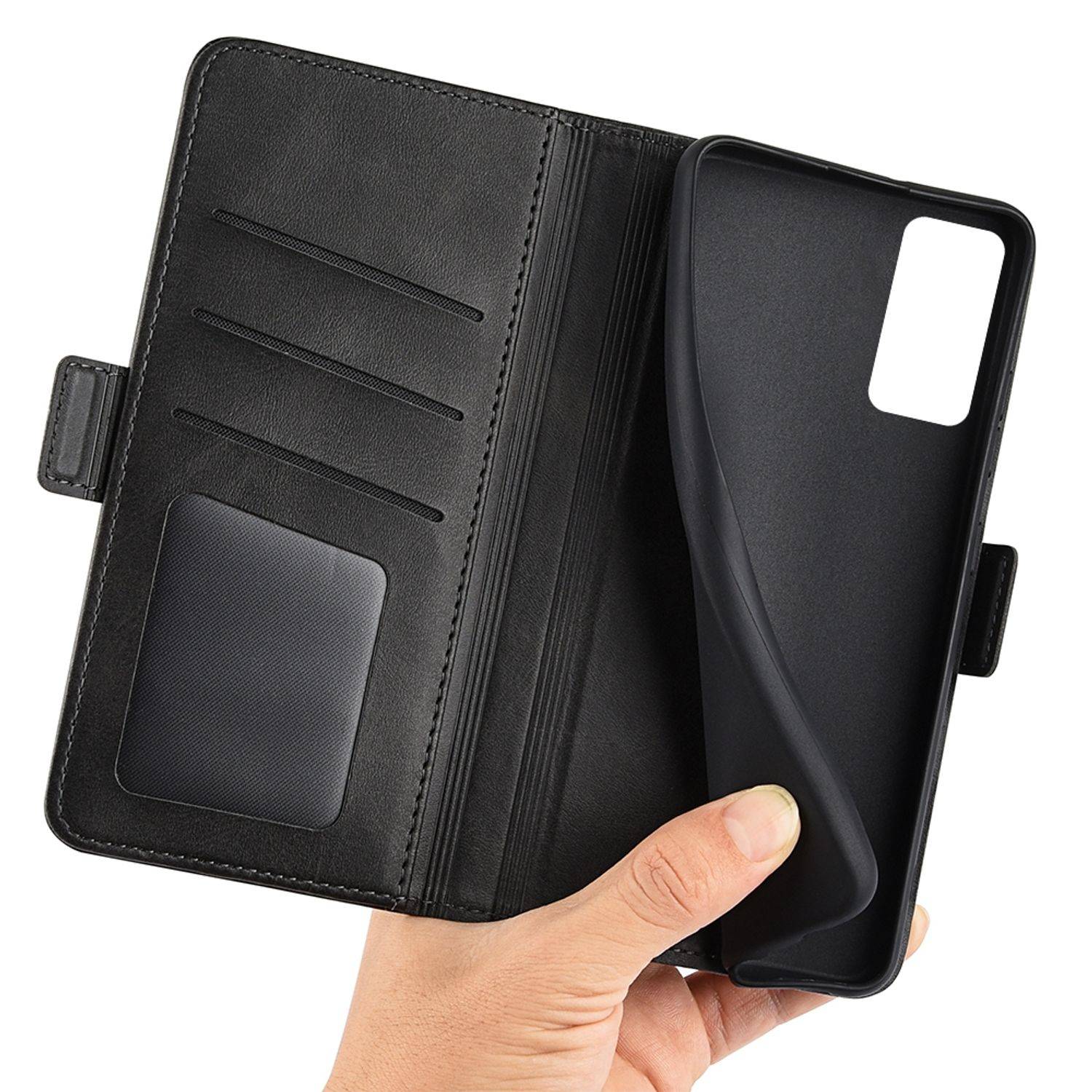 Hülle kompatibel mit Xiaomi 12 Pro Kunstleder Handyhülle - Handy Case Schwarz