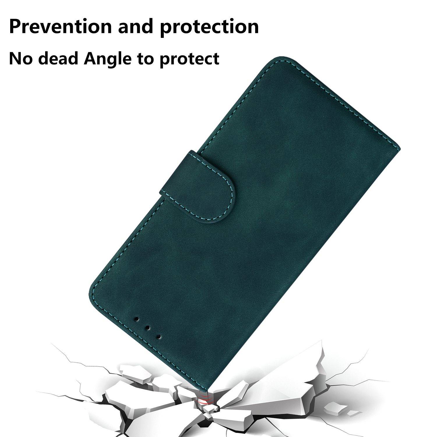 Hülle kompatibel mit Samsung Galaxy A03 Kunstleder Handyhülle - Handy Case Grün