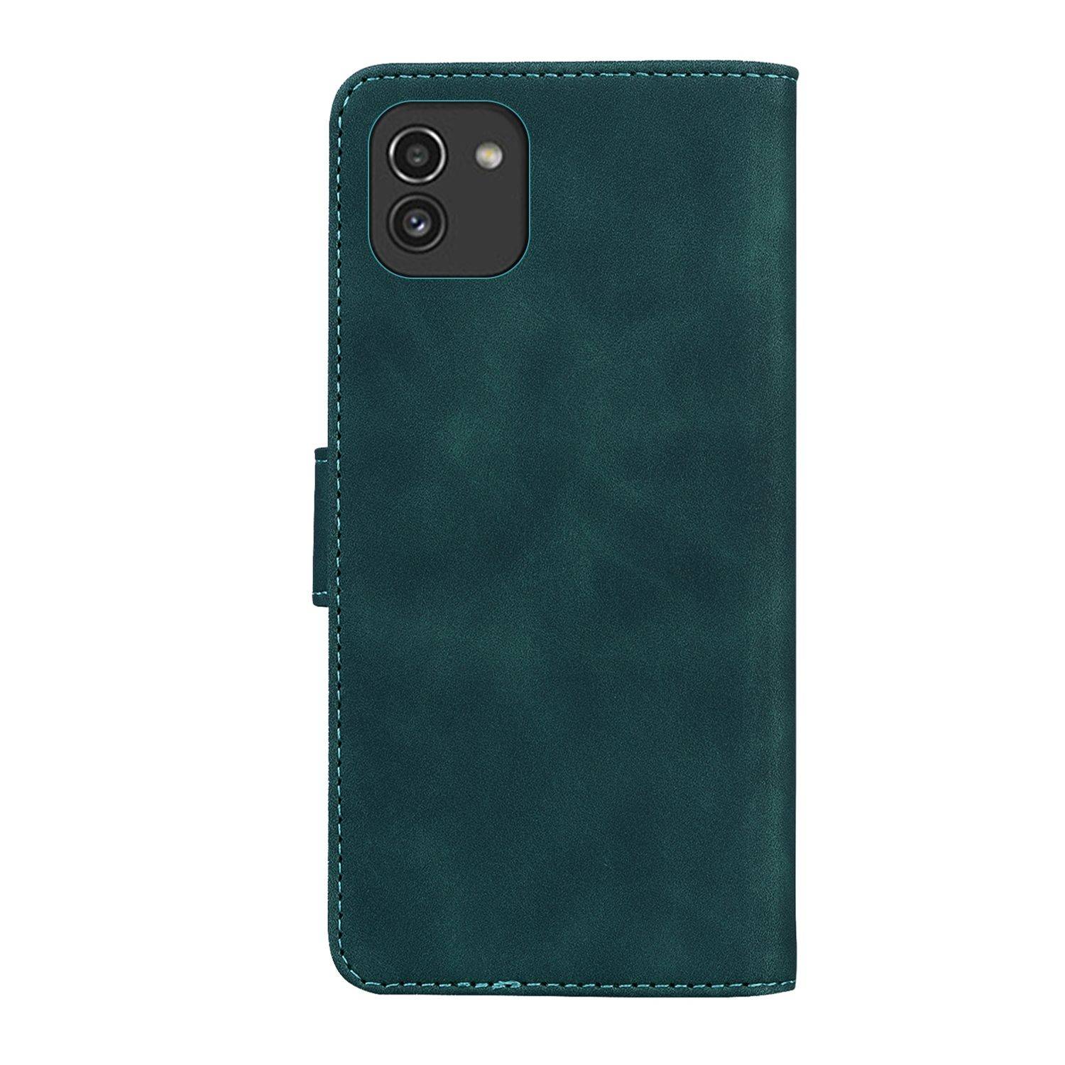 Hülle kompatibel mit Samsung Galaxy A03 Kunstleder Handyhülle - Handy Case Grün