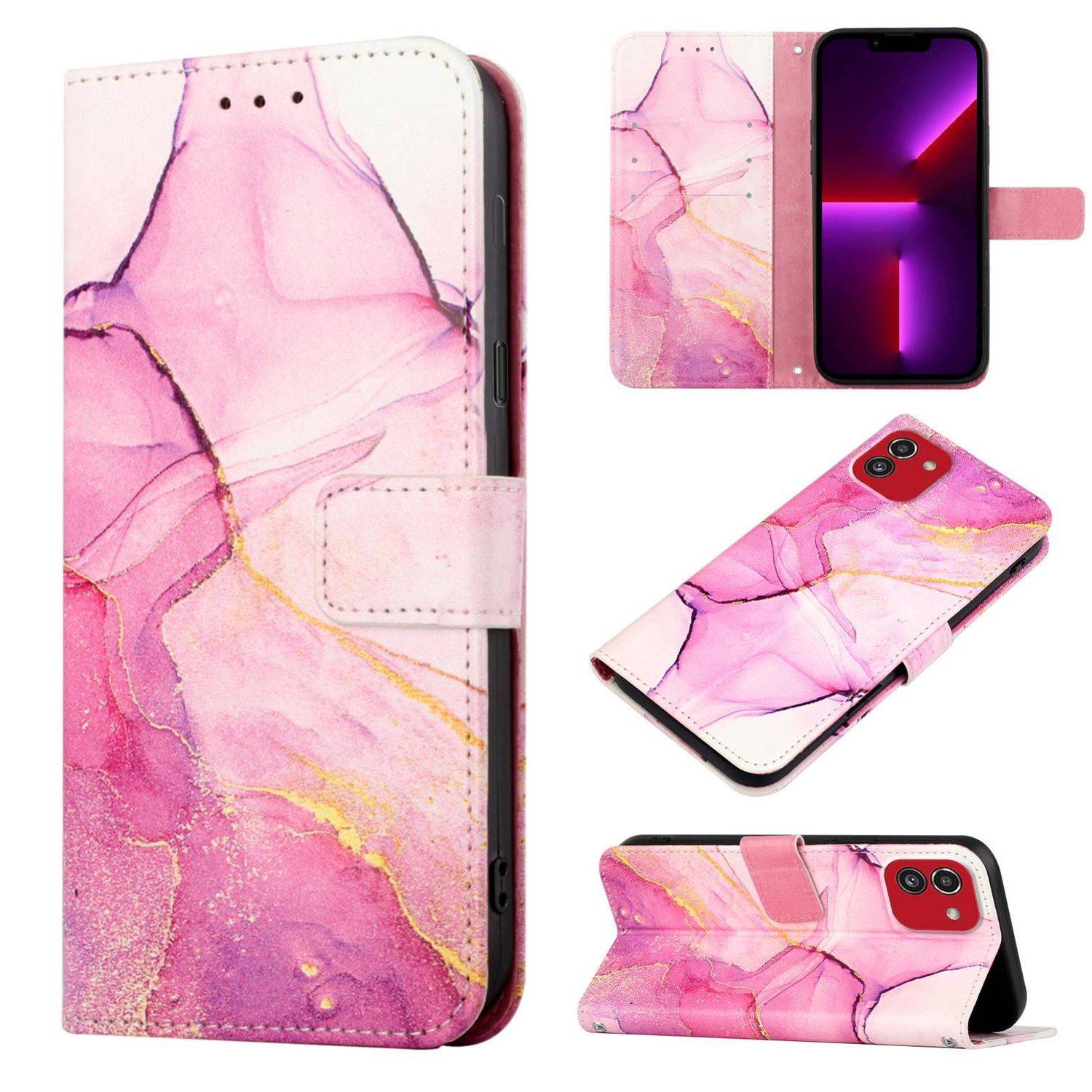 Hülle kompatibel mit Samsung Galaxy A03 Kunstleder Handyhülle - Handy Case Motiv 1
