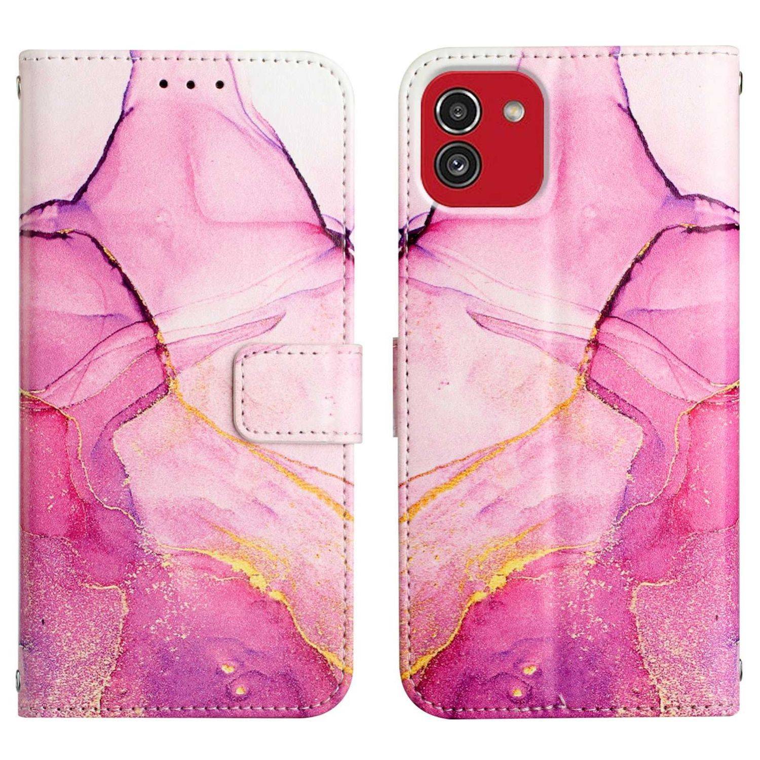Hülle kompatibel mit Samsung Galaxy A03 Kunstleder Handyhülle - Handy Case Motiv 1