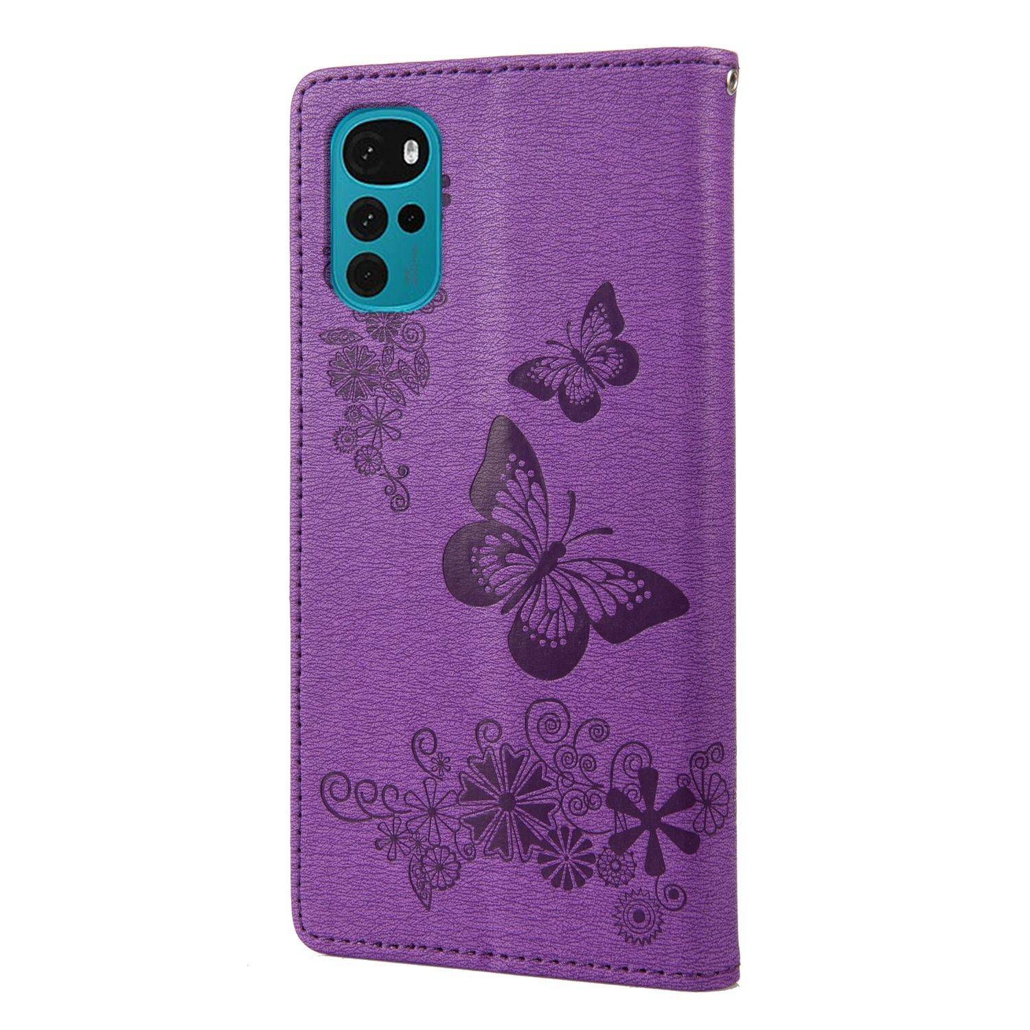 Hülle kompatibel mit Motorola Moto G22 Kunstleder Handyhülle - Handy Case Lila