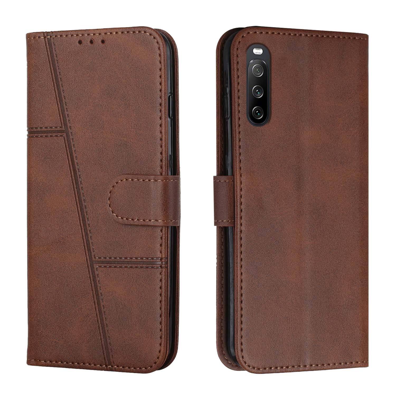 Hülle kompatibel mit Sony Xperia 10 III Kunstleder Handyhülle - Handy Case Braun
