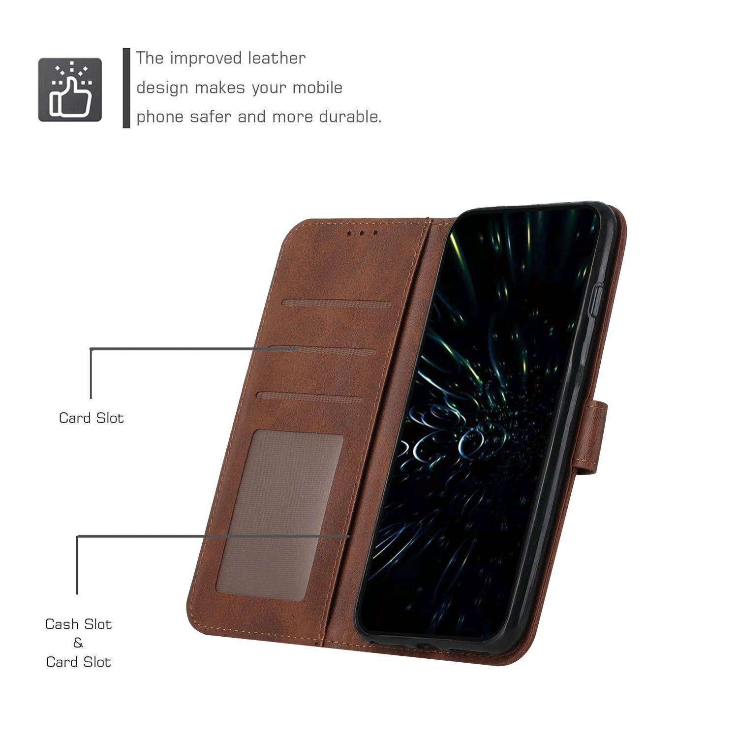 Hülle kompatibel mit Sony Xperia 10 III Kunstleder Handyhülle - Handy Case Braun