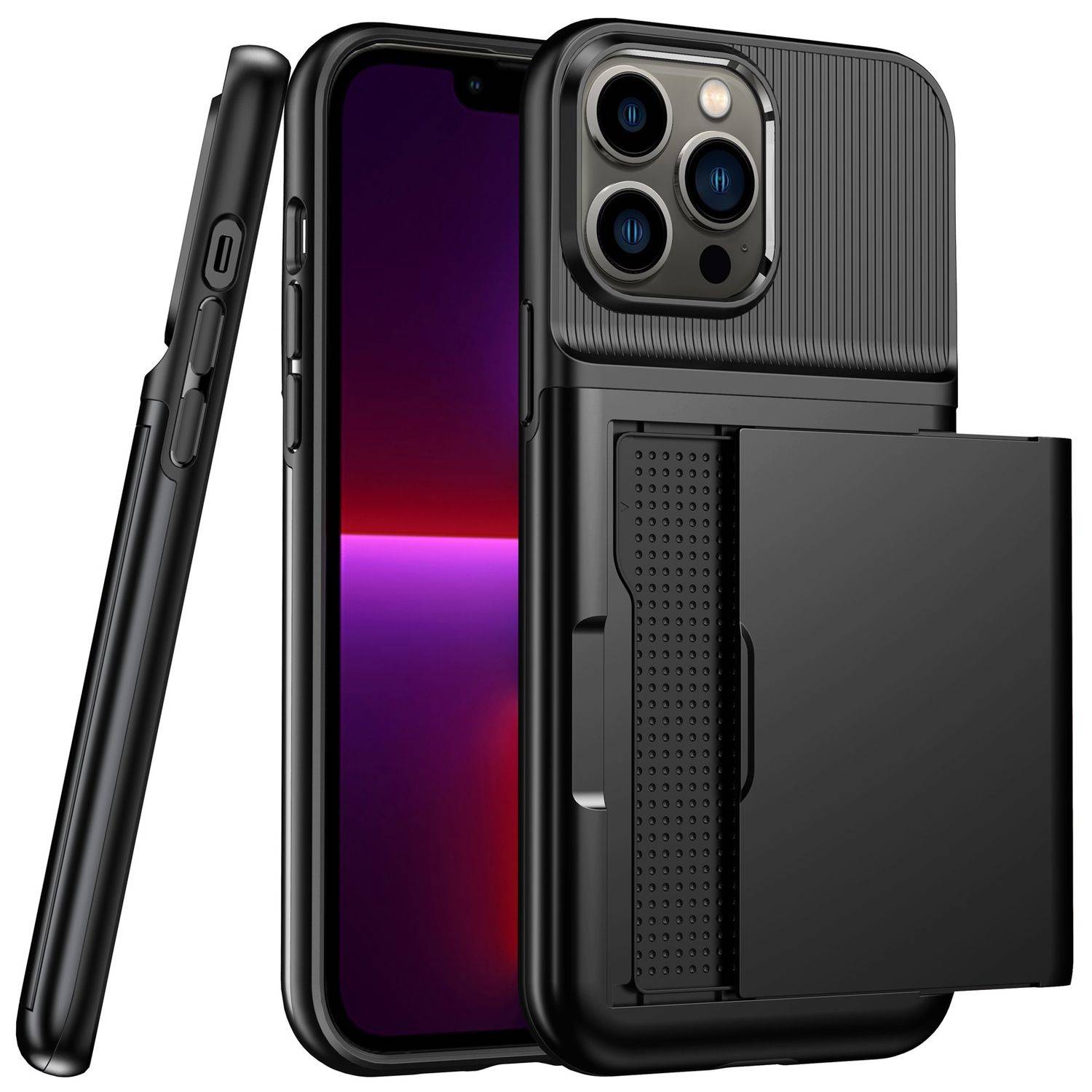 Hülle kompatibel mit Apple iPhone 13 Pro Kunststoff Soft Handyhülle - Handy Case Schwarz
