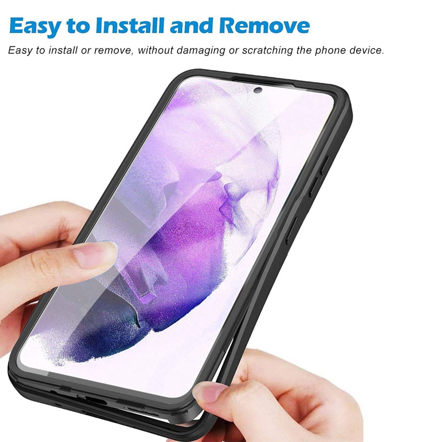 Hülle kompatibel mit Samsung Galaxy S22 5G Kunststoff Full Cover Handyhülle - Case Lila