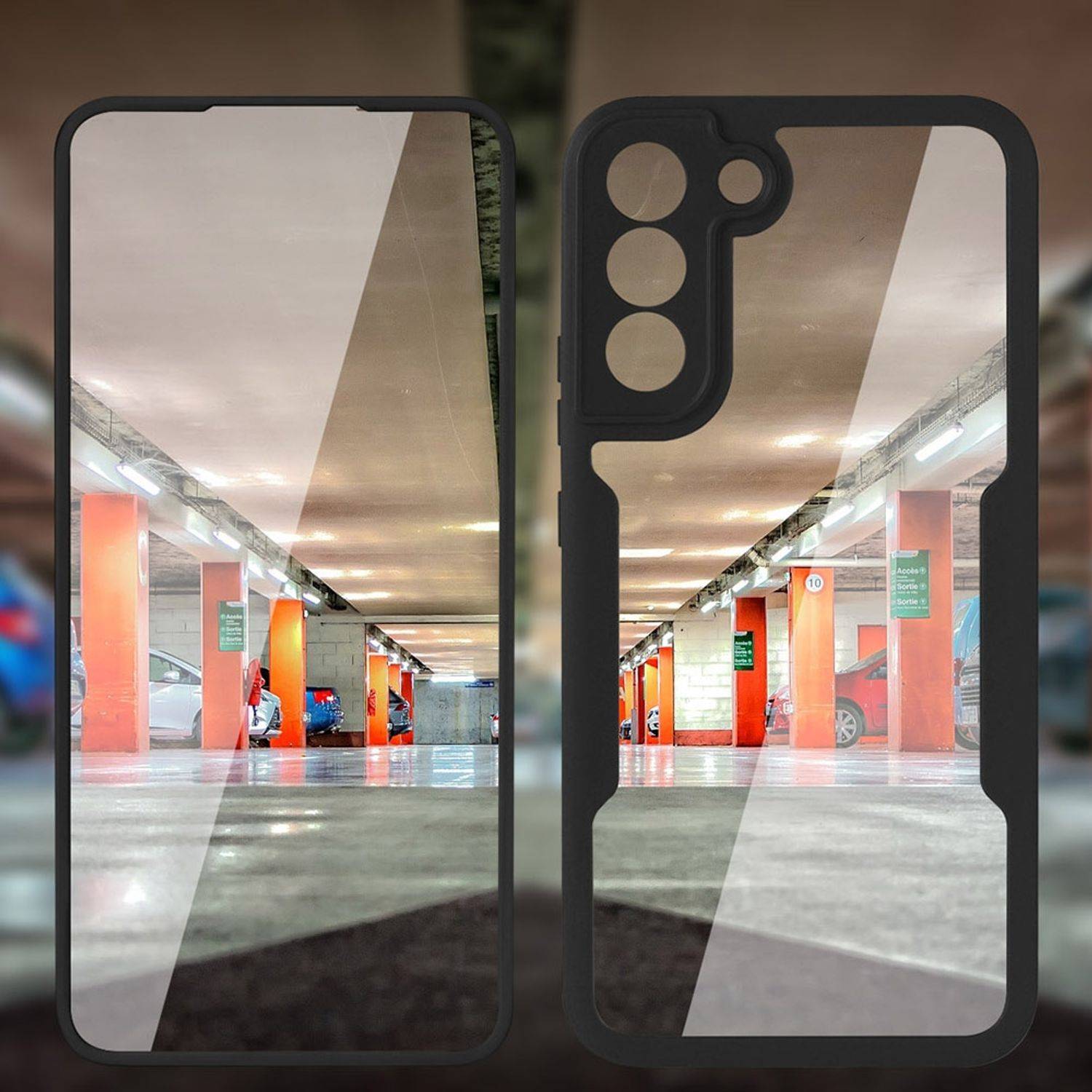 Hülle kompatibel mit Samsung Galaxy S22 Plus 5G Kunststoff Full Cover Handyhülle - Case Rot