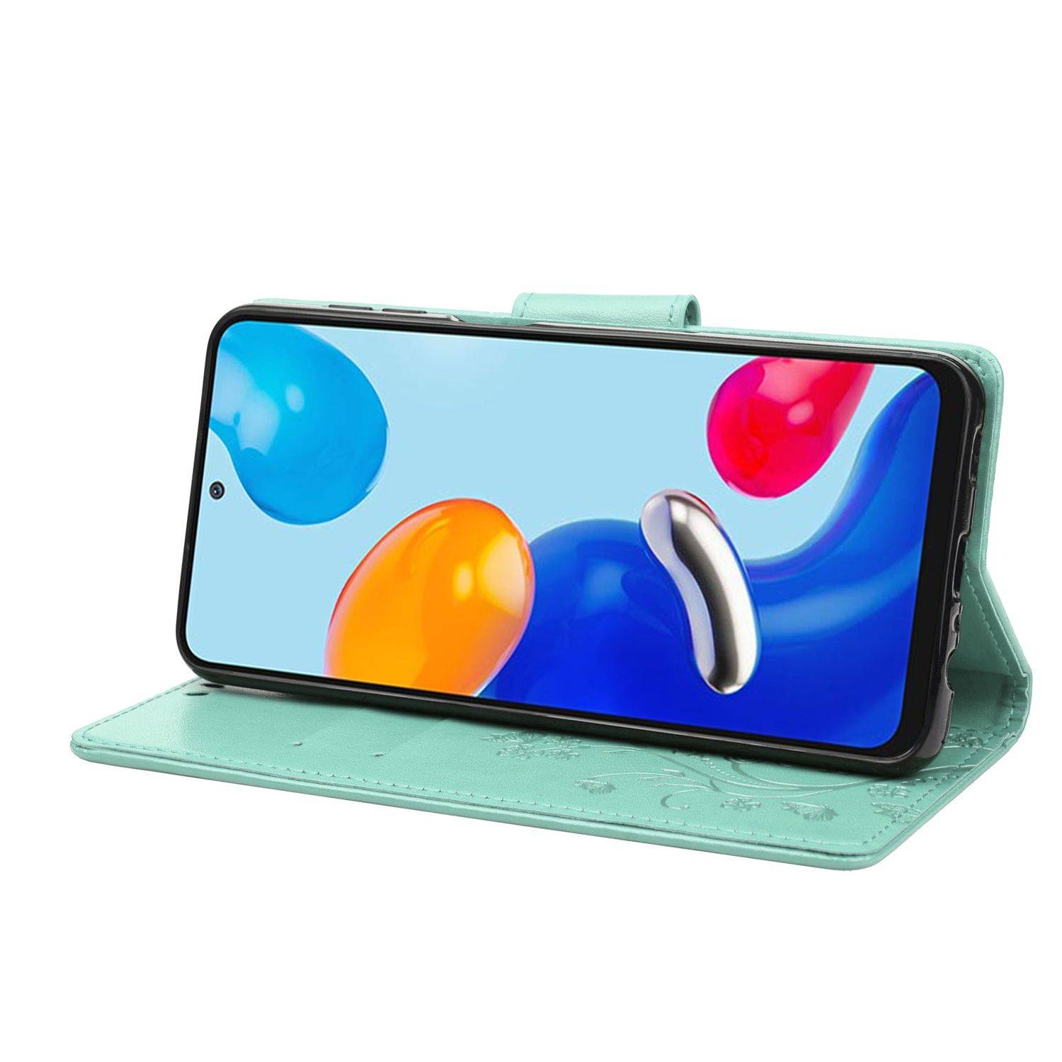 Hülle kompatibel mit Xiaomi Redmi Note 11 / Note 11S Global Kunstleder Handyhülle - Handy Case Grün