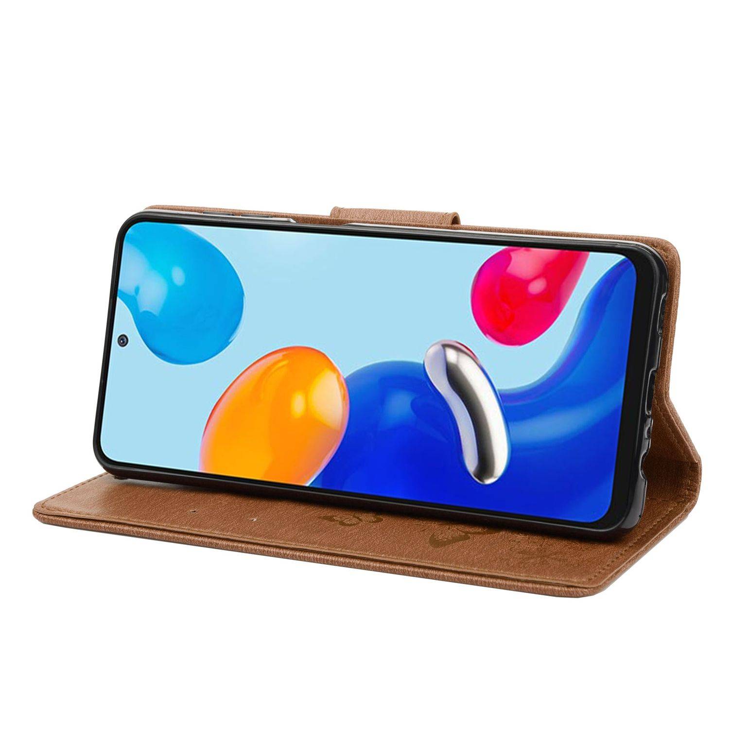 Hülle kompatibel mit Xiaomi Redmi Note 11 / Note 11S Global Kunstleder Handyhülle - Handy Case Braun