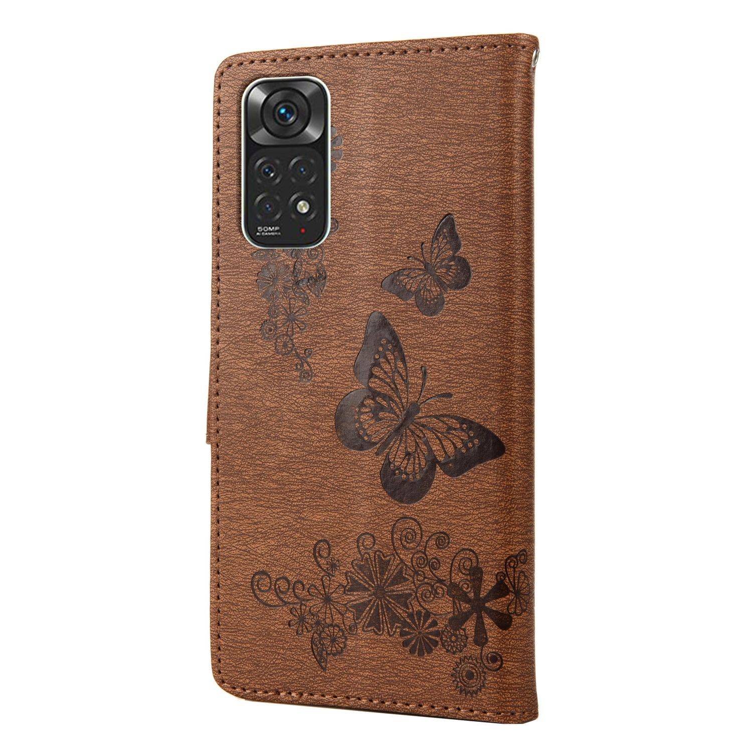 Hülle kompatibel mit Xiaomi Redmi Note 11 / Note 11S Global Kunstleder Handyhülle - Handy Case Braun