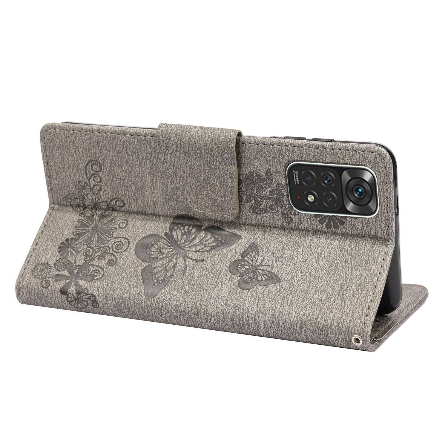 Hülle kompatibel mit Xiaomi Redmi Note 11 / Note 11S Global Kunstleder Handyhülle - Handy Case Grau