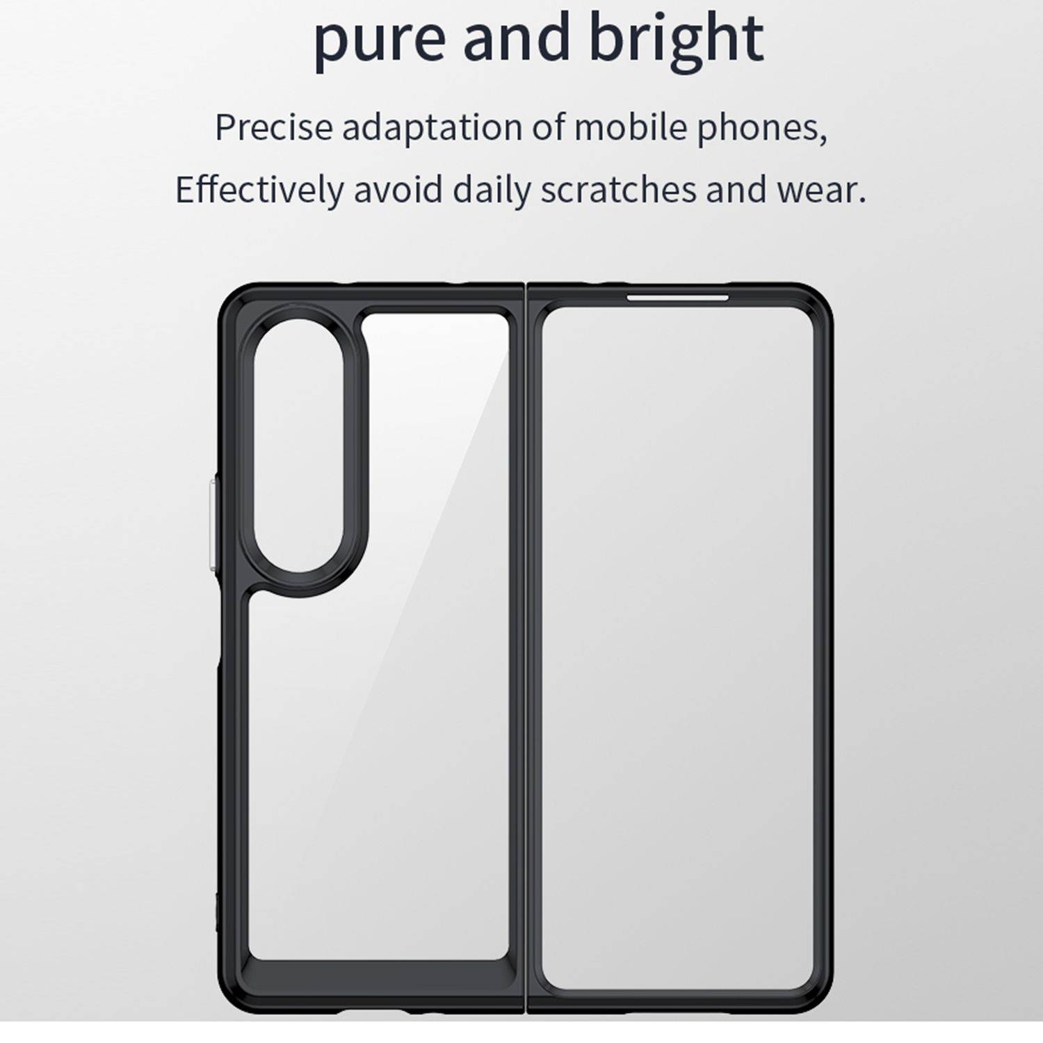 Hülle kompatibel mit Samsung Galaxy Z Fold4 5G Kunststoff Soft Handyhülle - Handy Case Schwarz