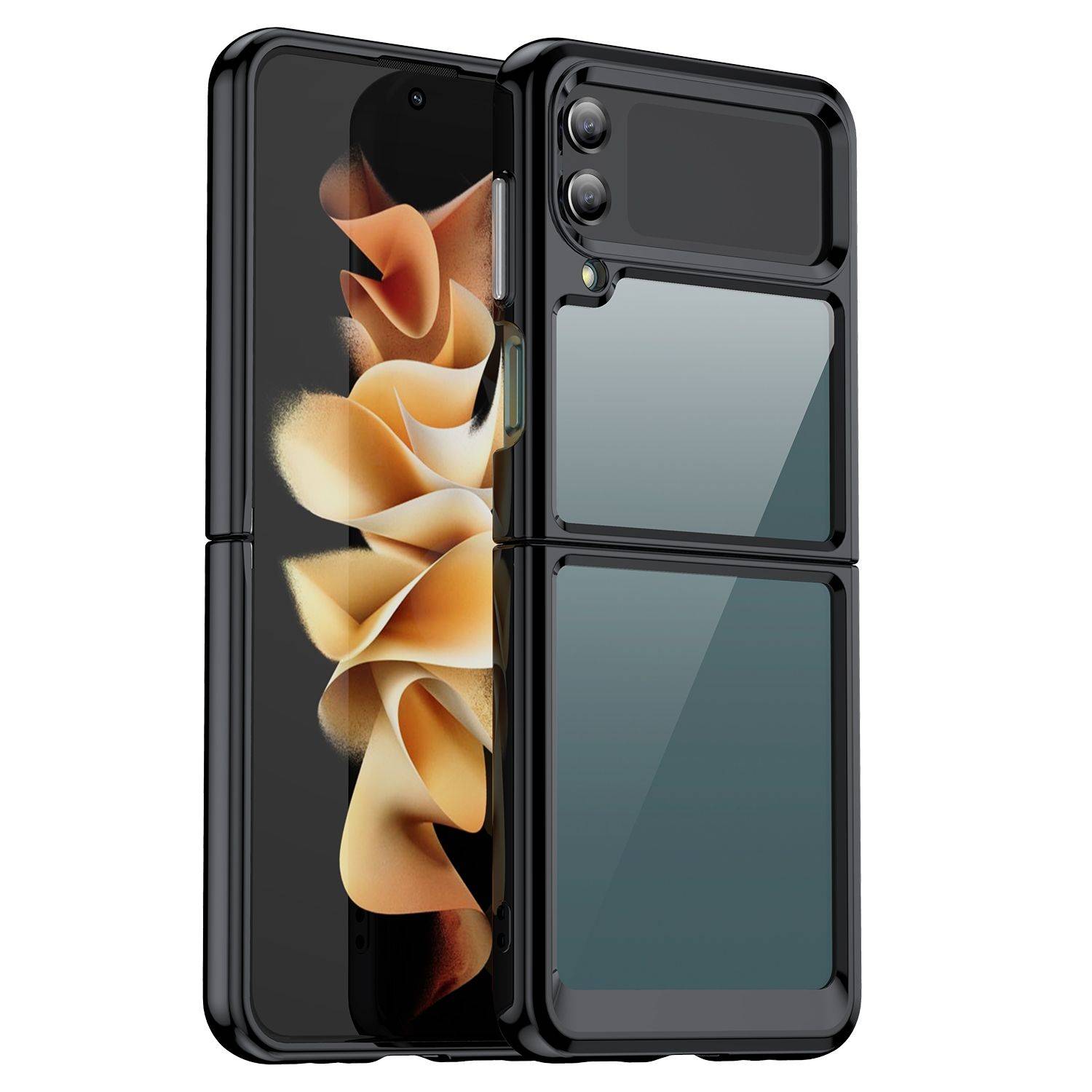 Hülle kompatibel mit Samsung Galaxy Z Flip4 5G Kunststoff Soft Handyhülle - Handy Case Schwarz