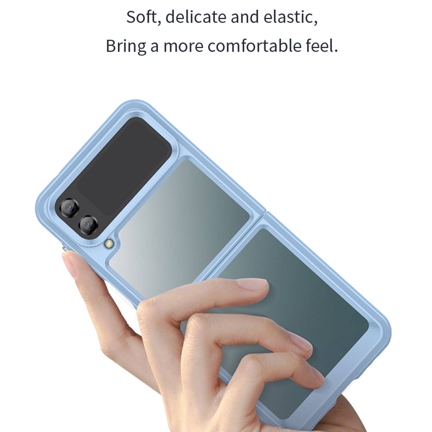Hülle kompatibel mit Samsung Galaxy Z Flip4 5G Kunststoff Soft Handyhülle - Handy Case Transparent Grau