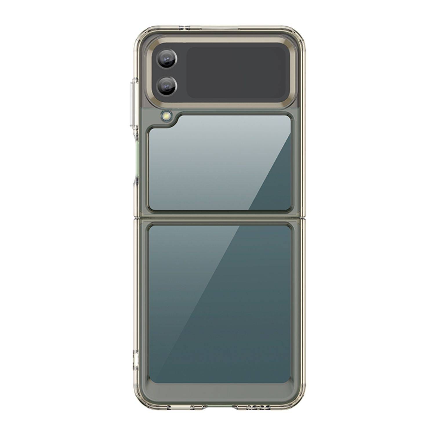 Hülle kompatibel mit Samsung Galaxy Z Flip4 5G Kunststoff Soft Handyhülle - Handy Case Transparent Grau