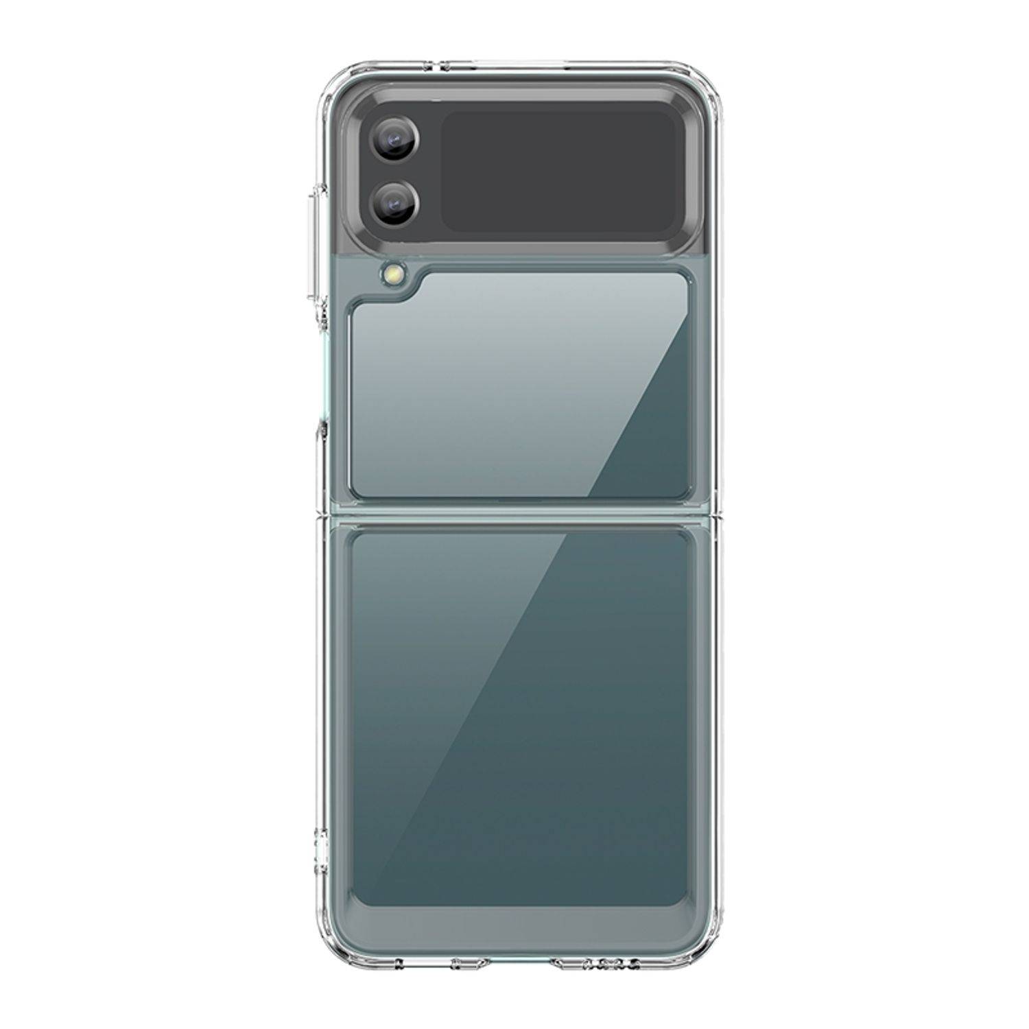 Hülle kompatibel mit Samsung Galaxy Z Flip4 5G Kunststoff Soft Handyhülle - Handy Case Transparent Blau