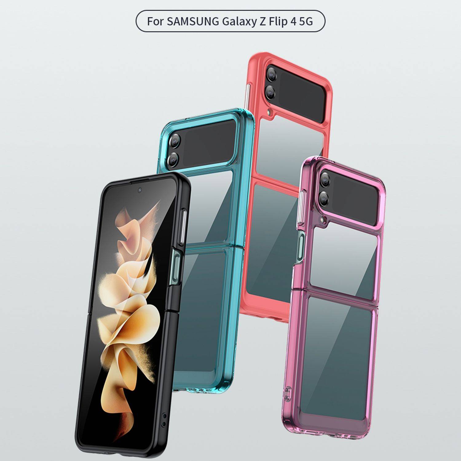 Hülle kompatibel mit Samsung Galaxy Z Flip4 5G Kunststoff Soft Handyhülle - Handy Case Transparent Blau