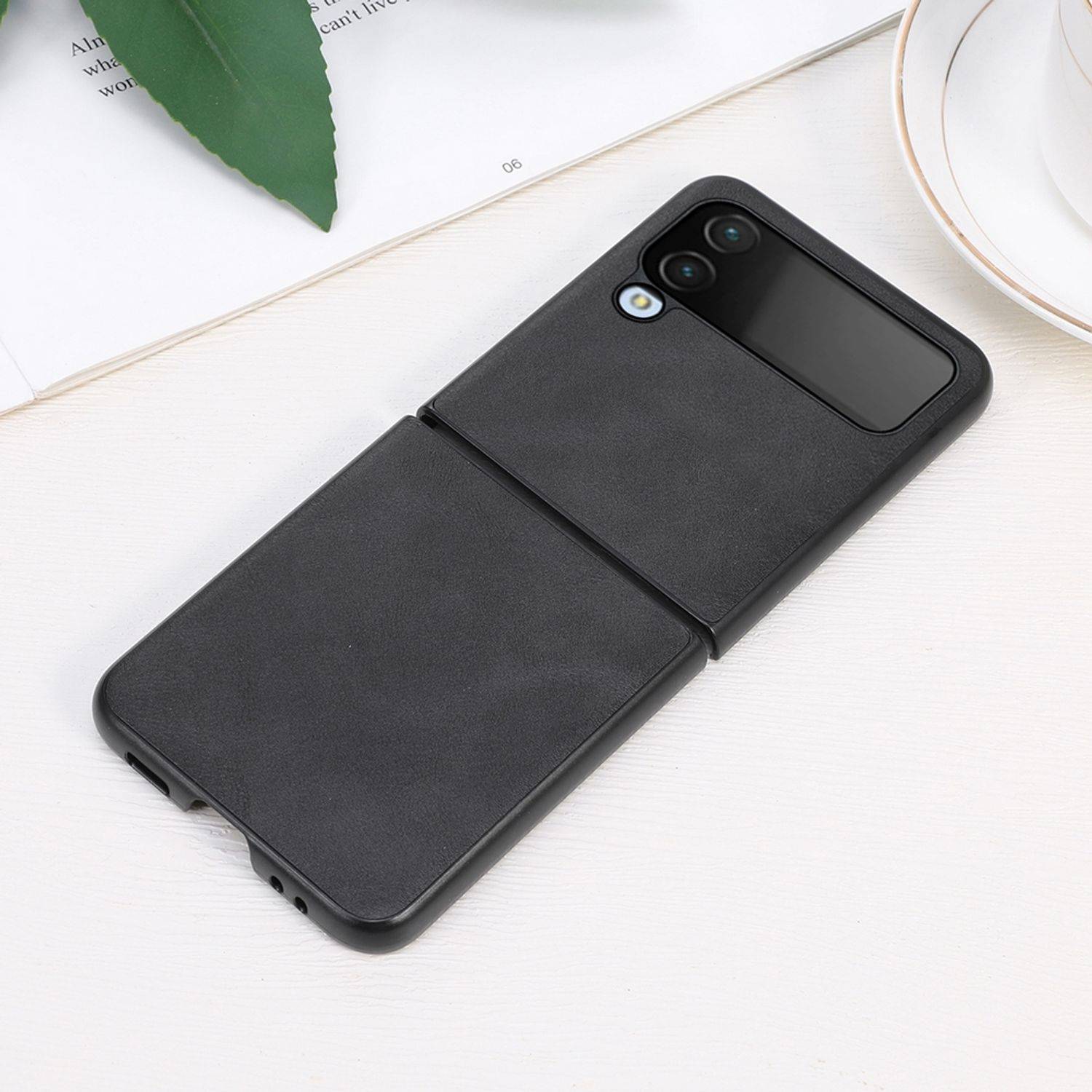 Hülle kompatibel mit Samsung Galaxy Z Flip4 5G Kunststoff Soft Handyhülle - Handy Case Schwarz