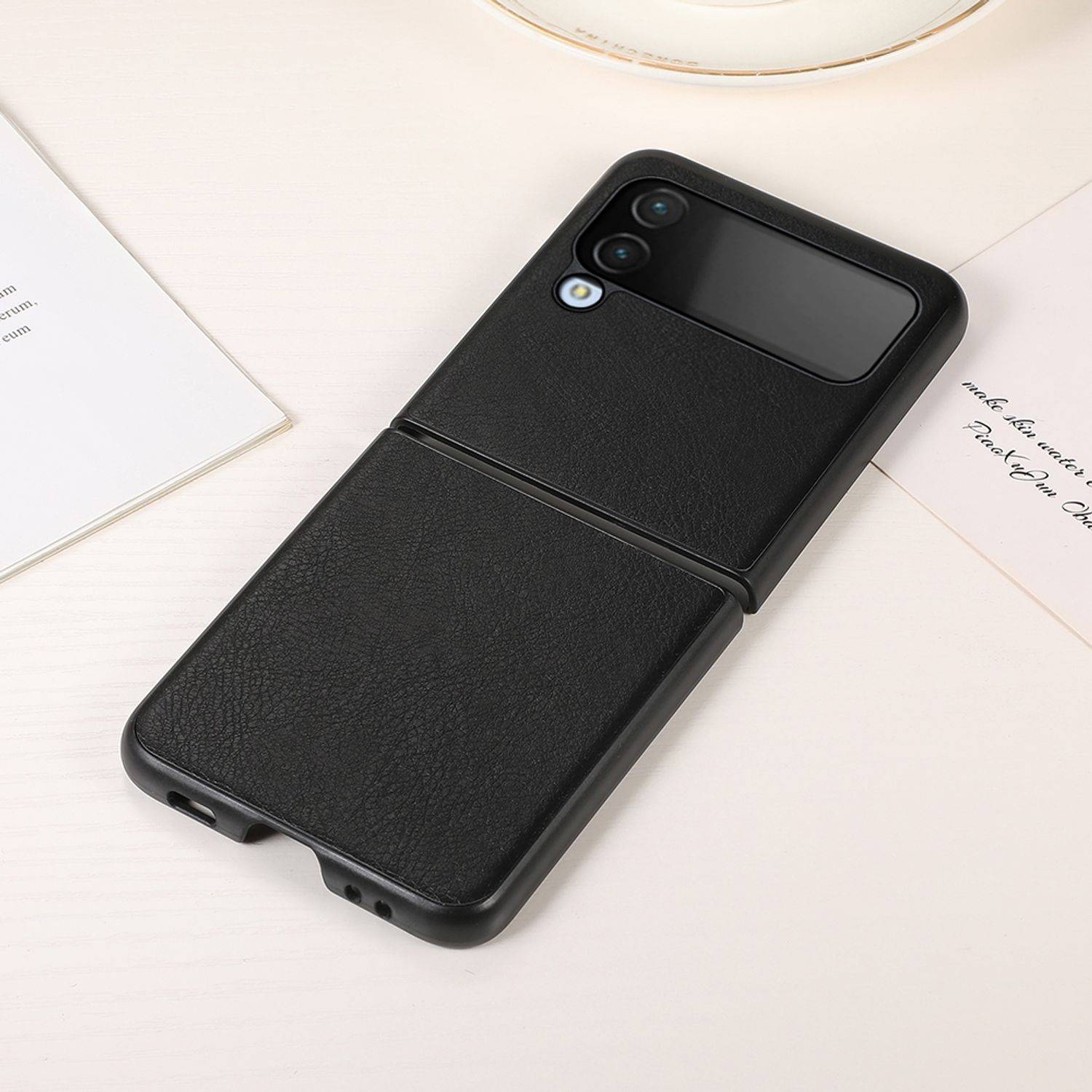 Hülle kompatibel mit Samsung Galaxy Z Flip4 5G Kunststoff Soft Handyhülle - Handy Case Schwarz