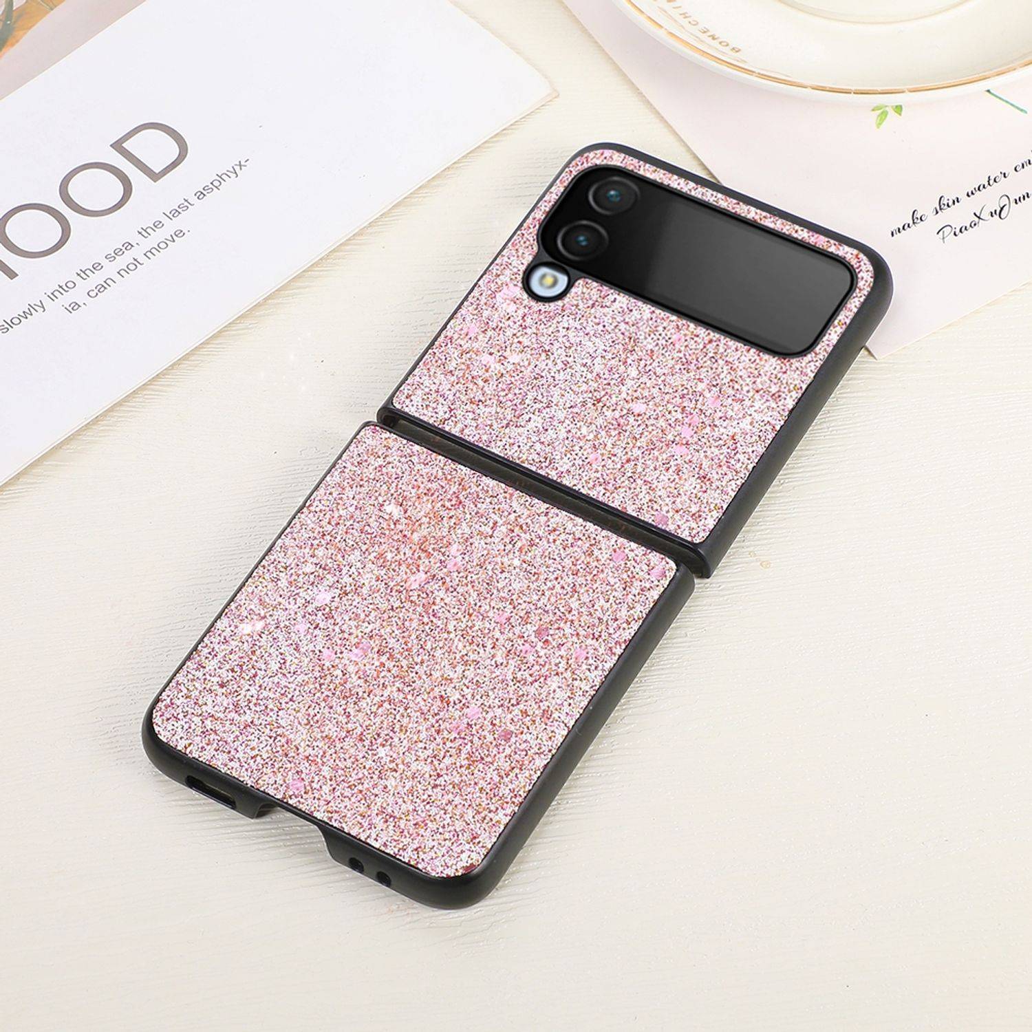 Hülle kompatibel mit Samsung Galaxy Z Flip4 5G Kunststoff Soft Handyhülle - Handy Case Rosa
